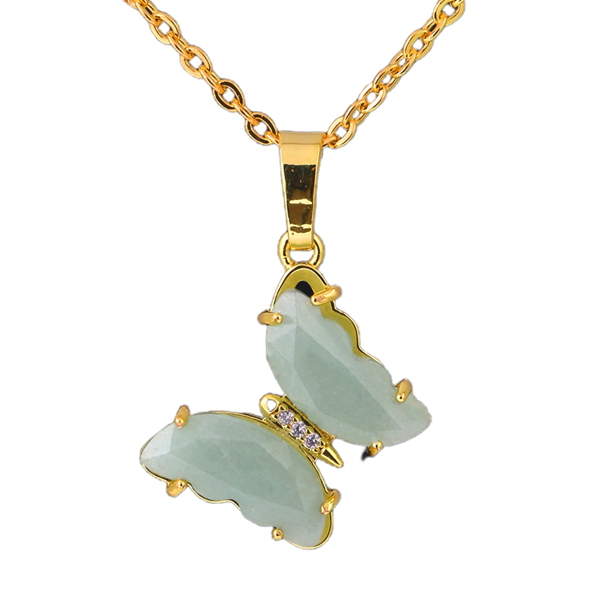 Butterfly Stone Pendant Necklace with 45cm Chain SN1630