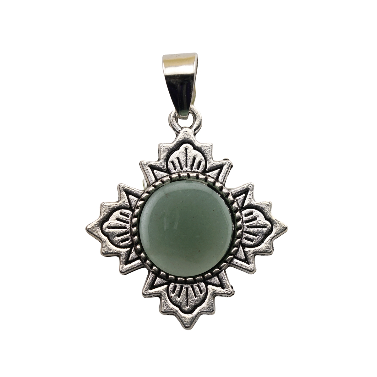 Silver  Four Leaf Clover Gemstone Pendant for Jewelry Making Necklace Earrings 12MM Stone & Crystal Cabs 