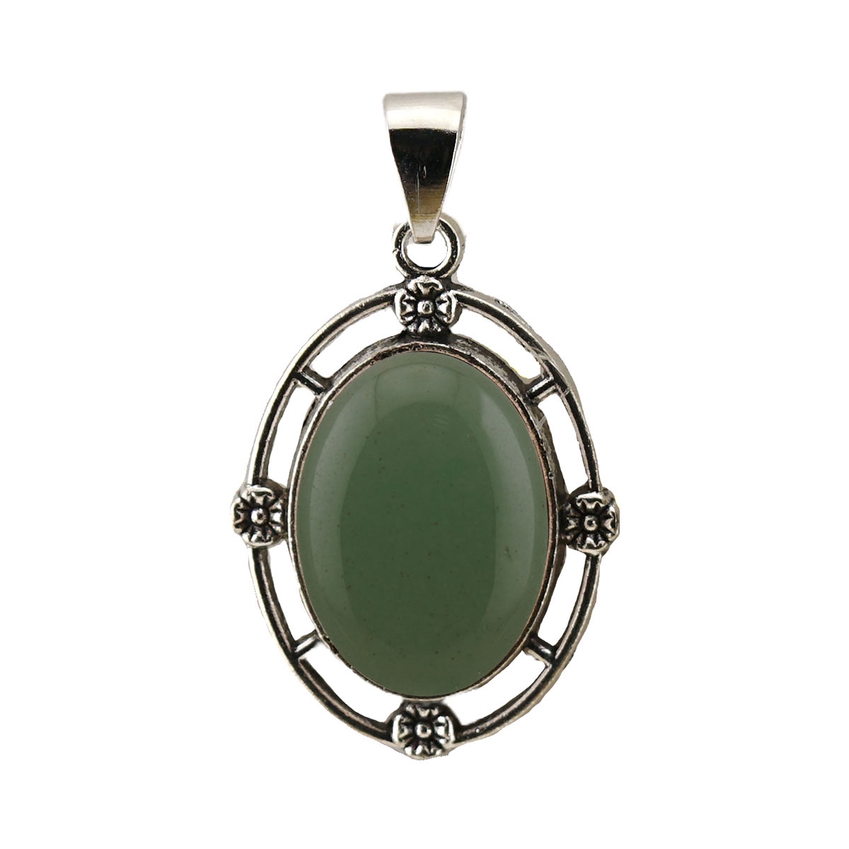 Natural Gemstone Pendant for Making Jewelry with 13x18MM Stone Cabs  Silver Alloy Accessories