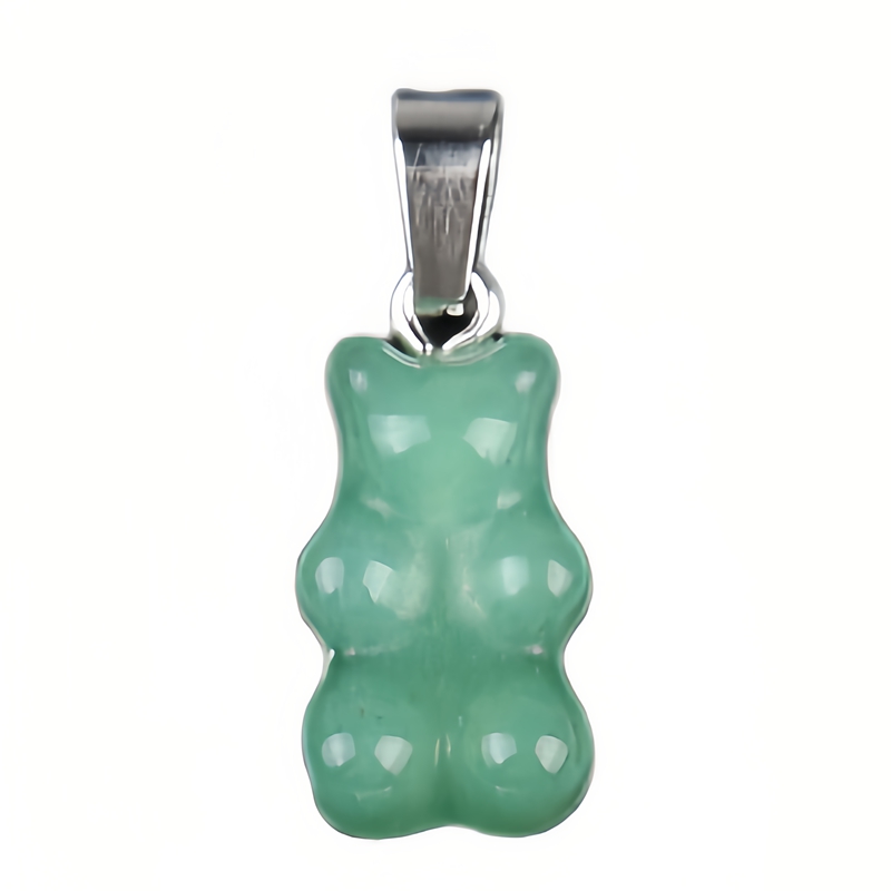 Silver Bear Gemstone Pendant 10x18mm for Making Jewelry Necklace Earrings 