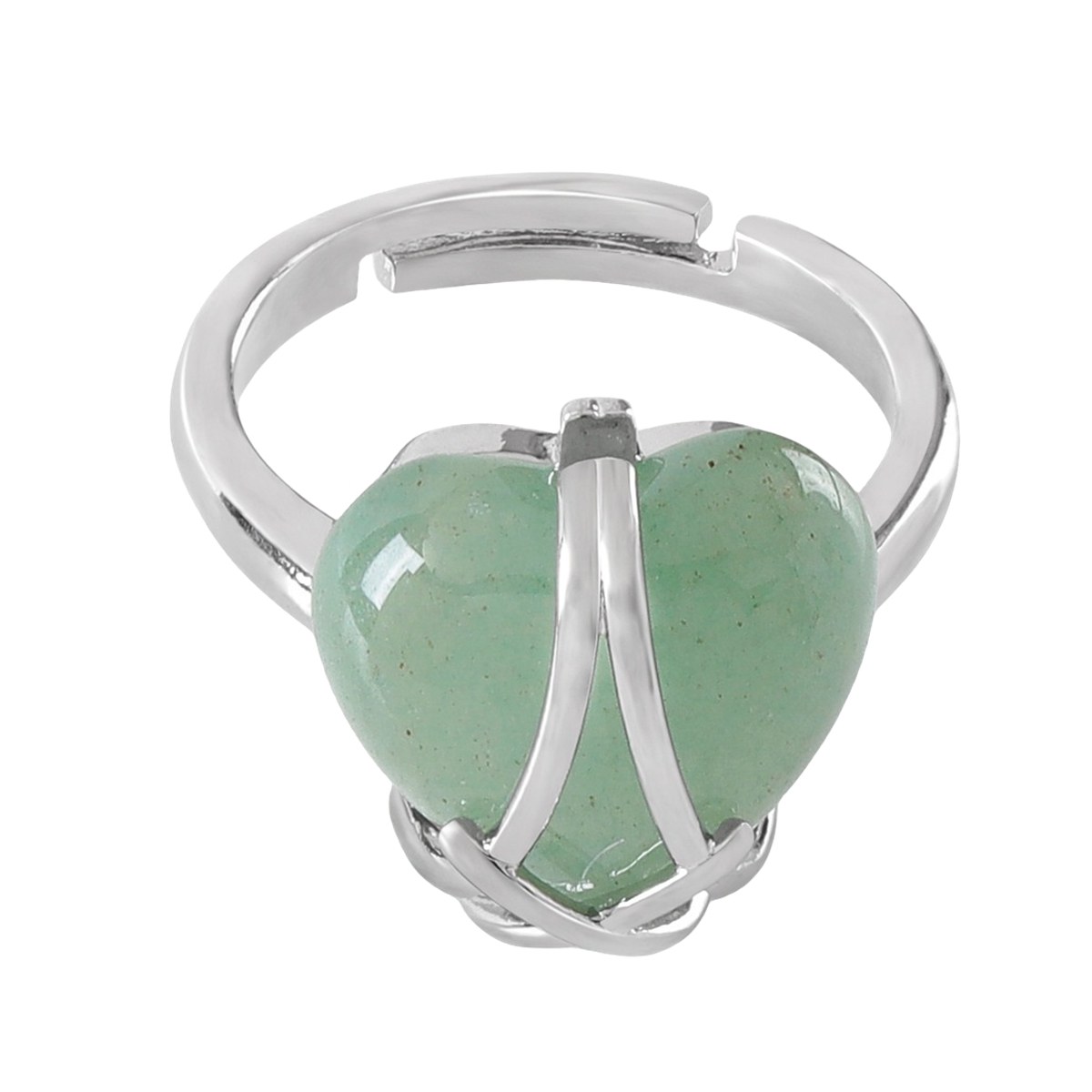 Silver Barbie Castle Heart Stone Rings for Women Men Adjustable  SR0143S