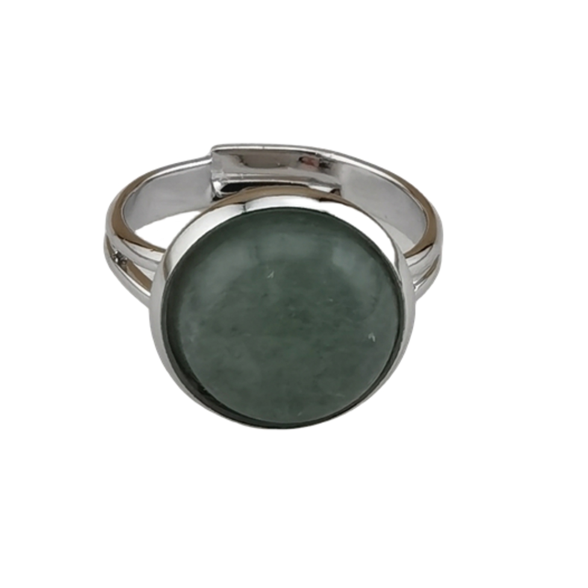 Silver Women 12MM Gemstone Rings Adjustable SR0189S