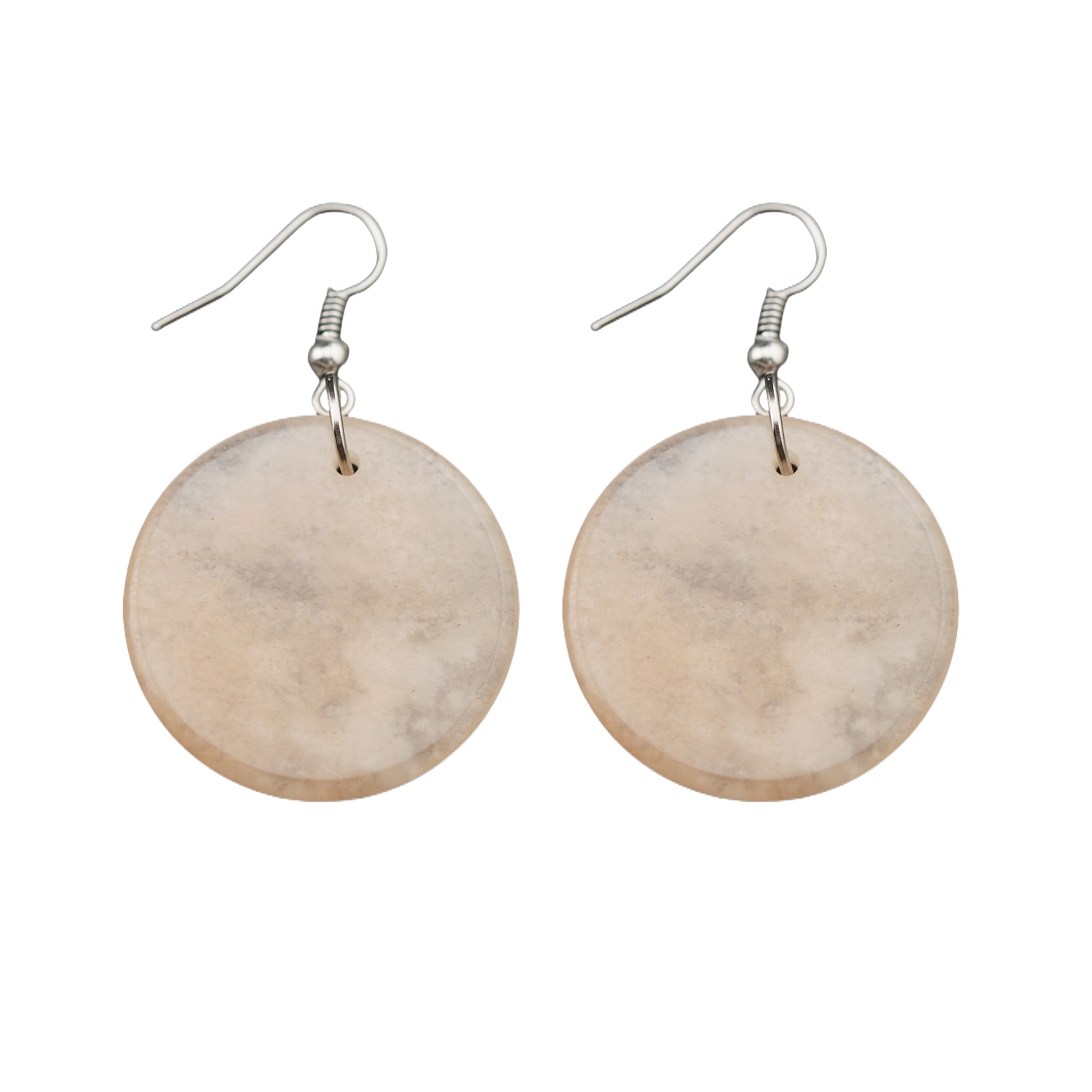 Gemstone Disc Dangle Earrings for Women Healing Chakra Crystal Lucky Circle Donut Coin SE1453S