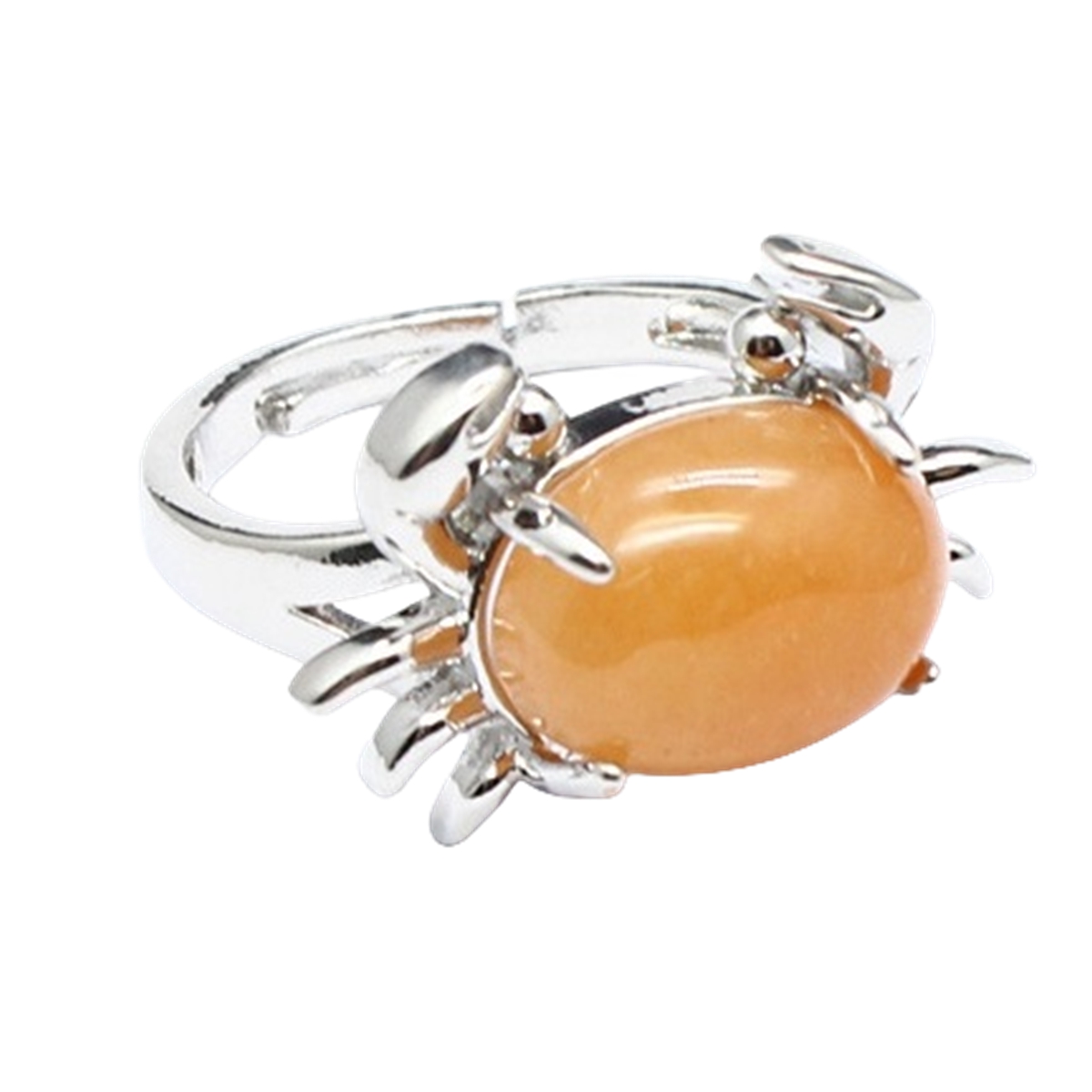 Silver Crab Stone Rings for Women Men Adjustable SR0146S