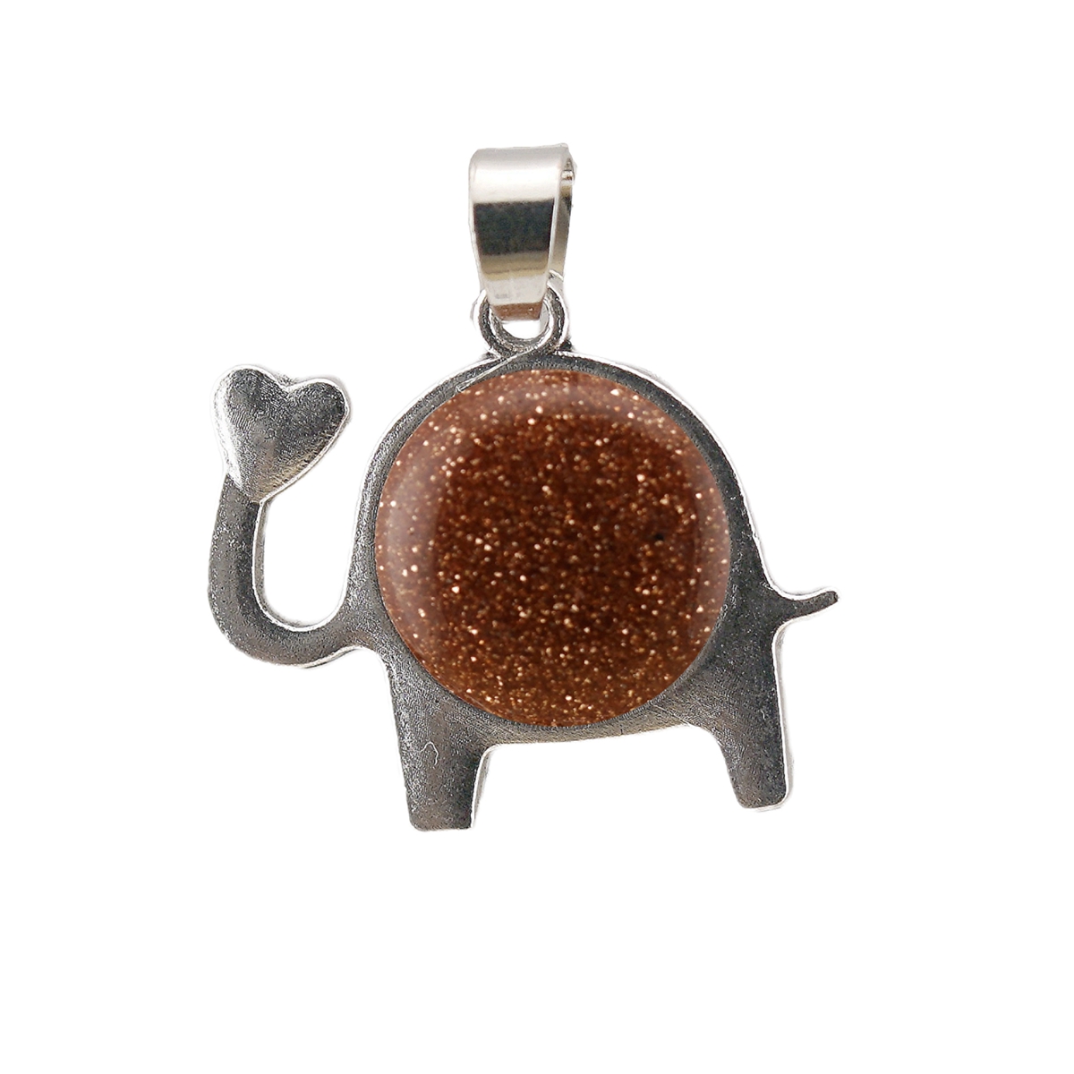 Silver Alloy Elephant Gemstone Pendant for Jewelry Making Necklace Earrings Love Heart 