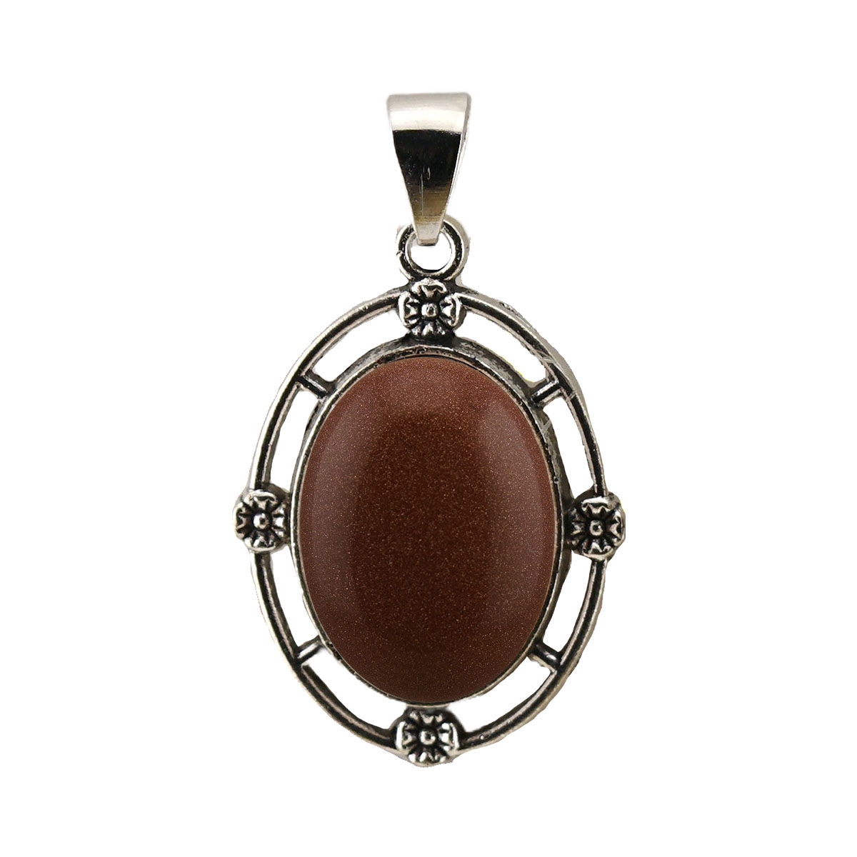Natural Gemstone Pendant for Making Jewelry with 13x18MM Stone Cabs  Silver Alloy Accessories