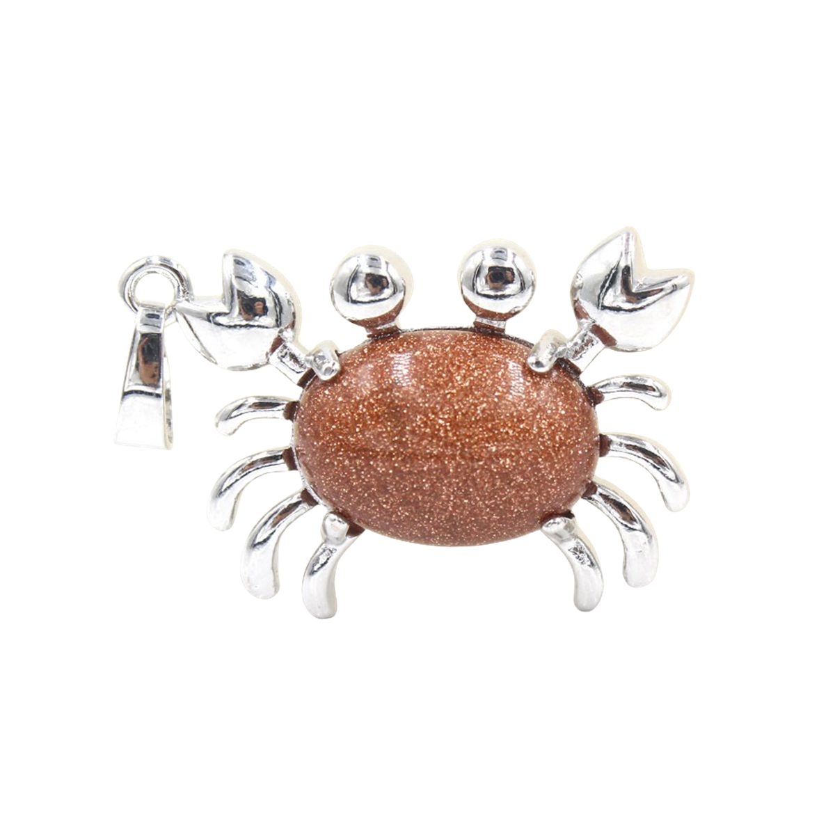 Natural Gemstone Crab Pendant Necklace for Women SN1552S Healing Crystal Protection Animal Jewelry Anniversary Birthday Valentine's Day Gift for Girlfriend Wife Mother