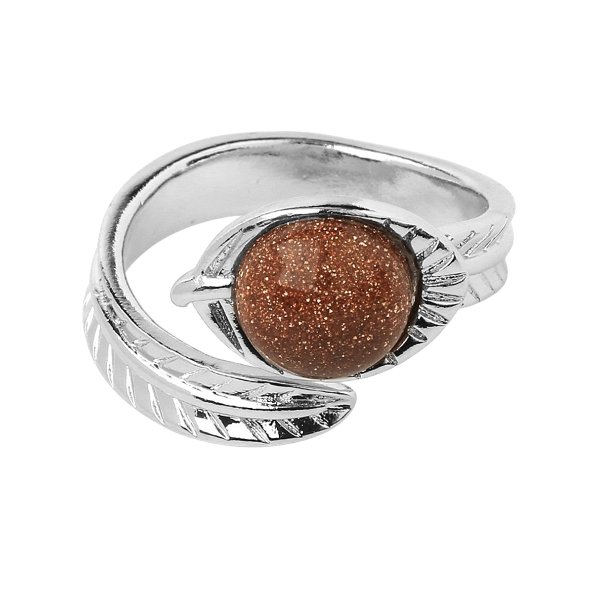 Natural Stone Rings 10MM Round Shaped Gemstone Jewelry For Women Anniversary Birthday Wedding Gift