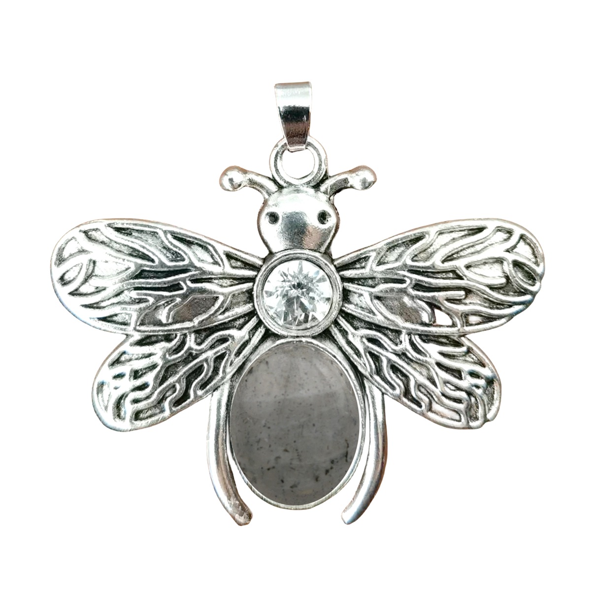 Silver Bee Gemstone Pendant for Making Jewelry 12x16MM Stone Cabs Animal 