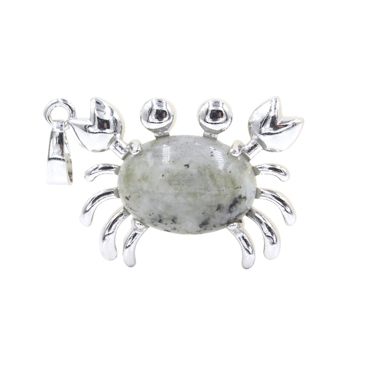 Natural Gemstone Crab Pendant Necklace for Women SN1552S Healing Crystal Protection Animal Jewelry Anniversary Birthday Valentine's Day Gift for Girlfriend Wife Mother