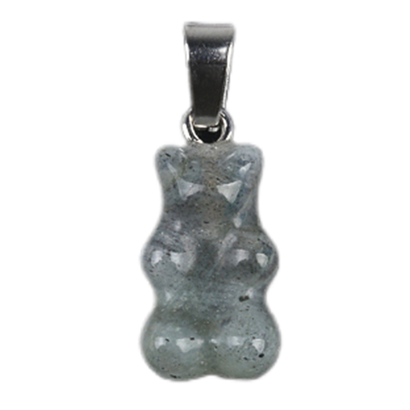 Silver Bear Gemstone Pendant 10x18mm for Making Jewelry Necklace Earrings 