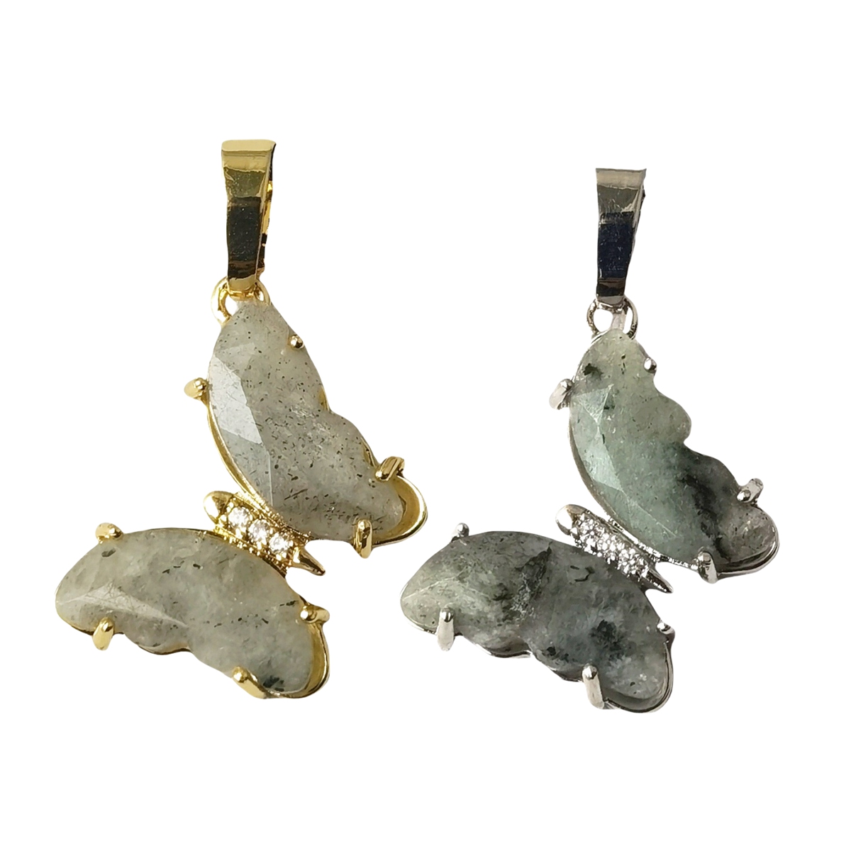 Natural Gemstone Butterfly Pendant for Making Jewelry necklace