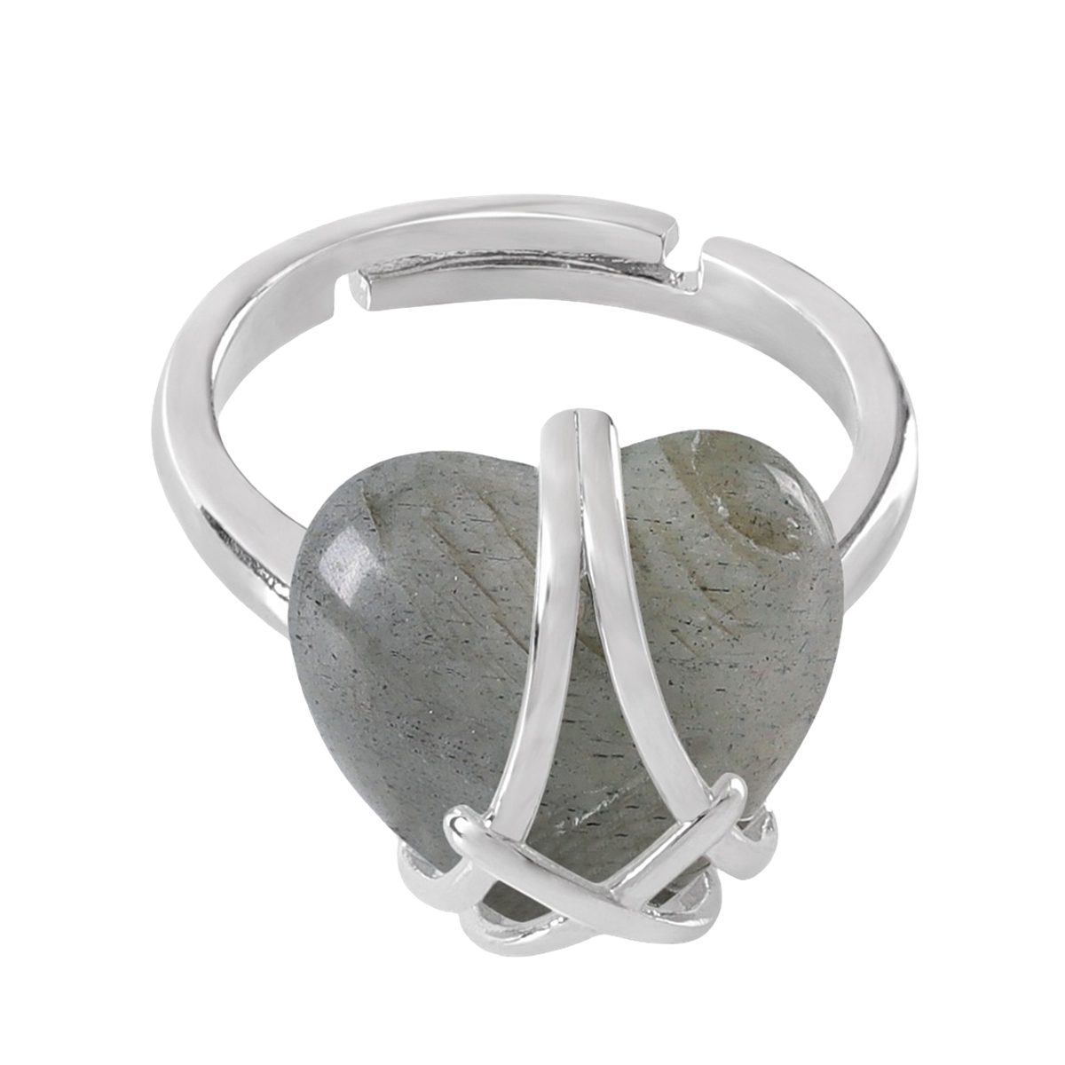 Silver Barbie Castle Heart Stone Rings for Women Men Adjustable  SR0143S
