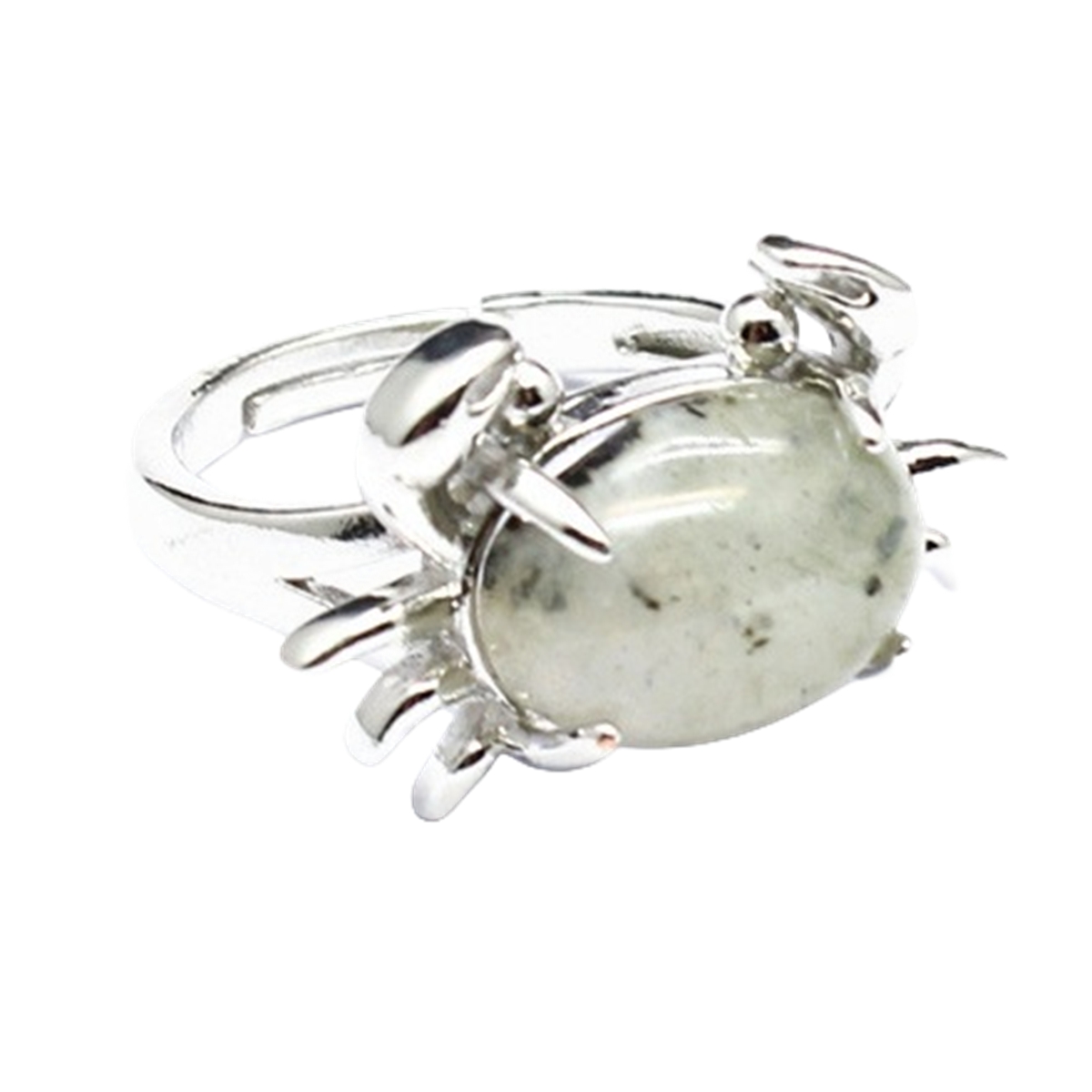 Silver Crab Stone Rings for Women Men Adjustable SR0146S