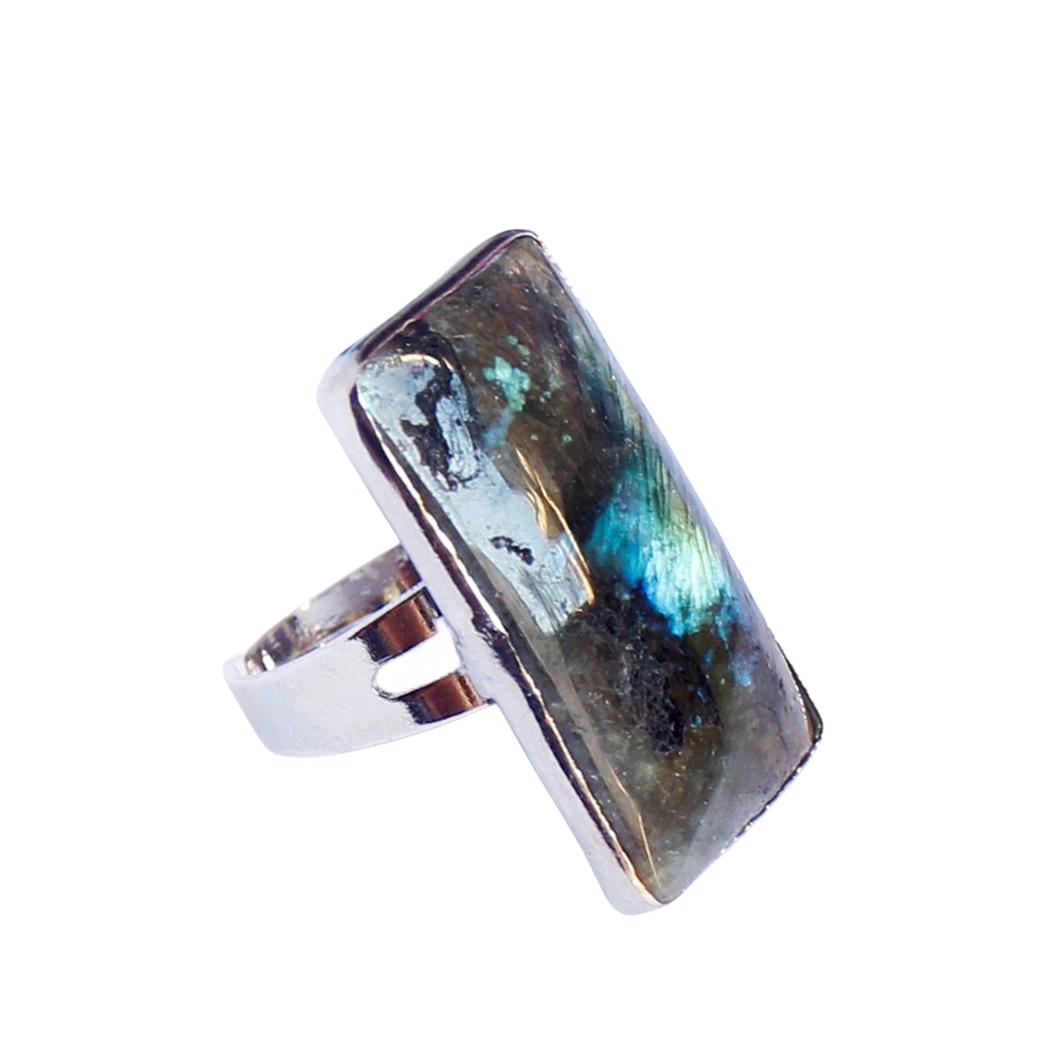 Rectangle Gemstone Rings for Women Girls 12x36mm Cuboid Crystal Womens Statement Ring SR0164S