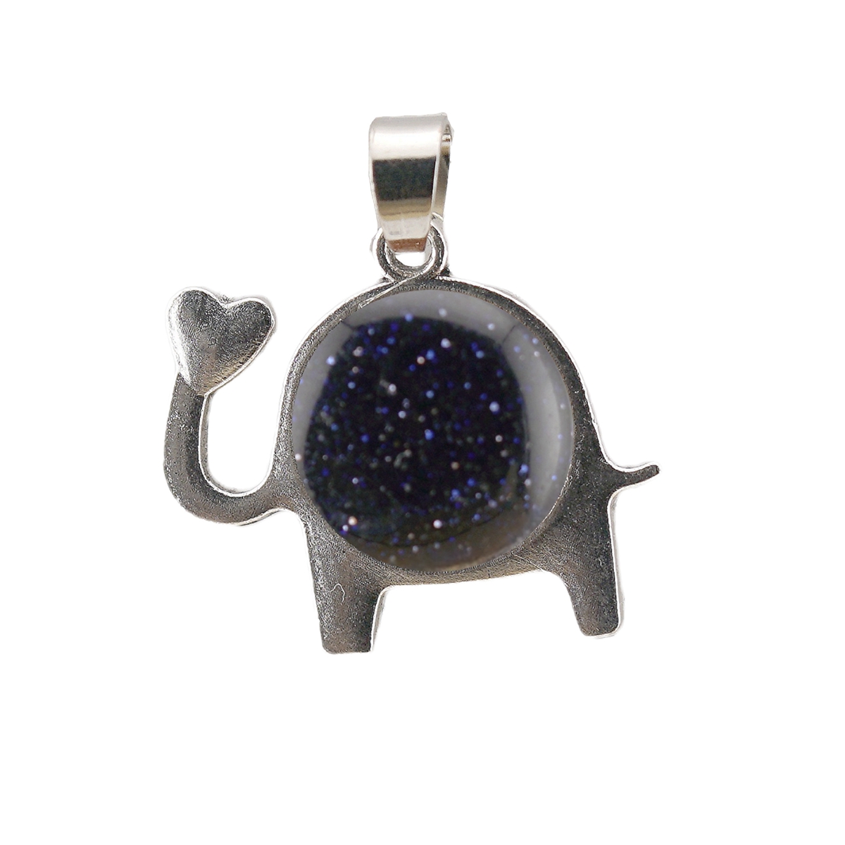 Silver Alloy Elephant Gemstone Pendant for Jewelry Making Necklace Earrings Love Heart 