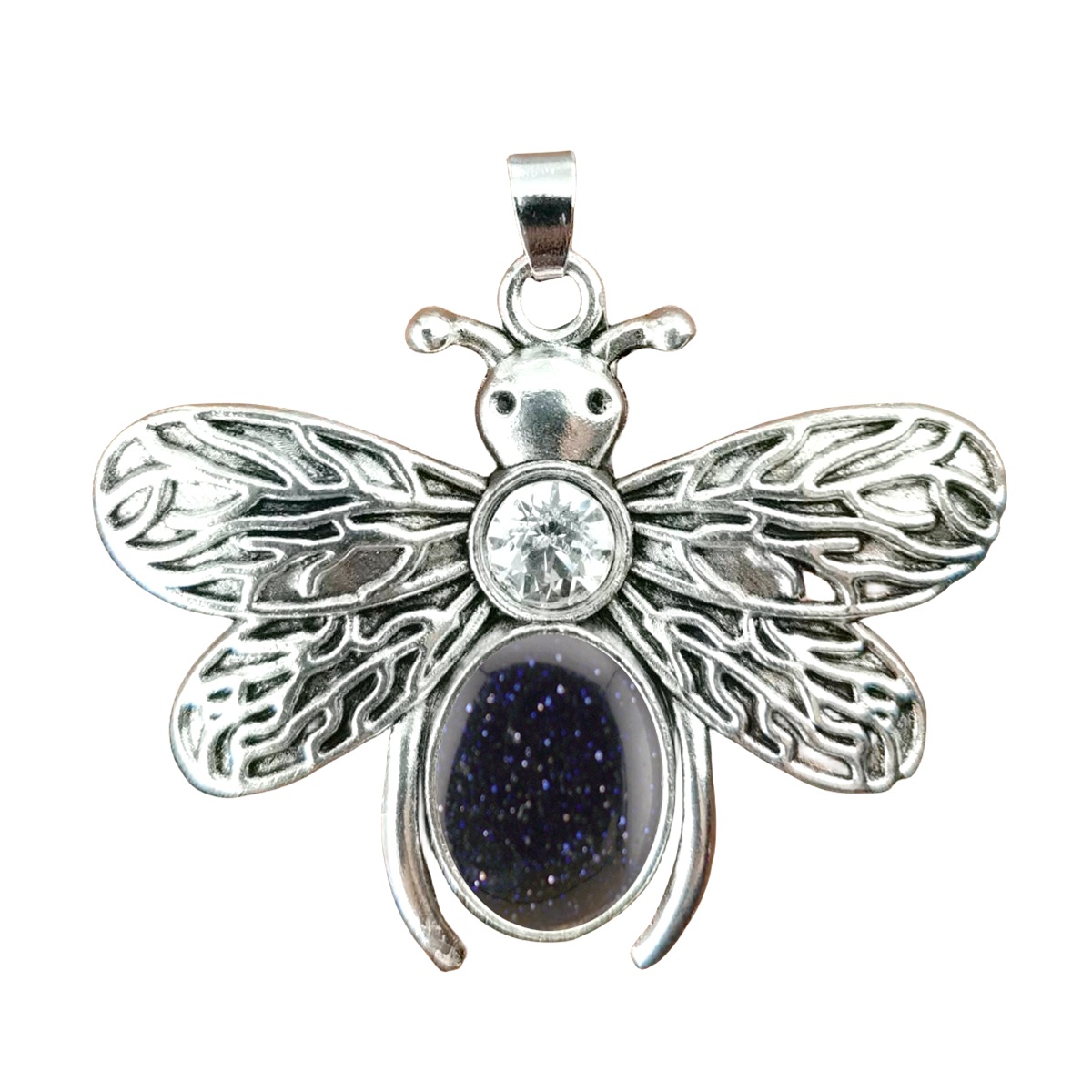 Silver Bee Gemstone Pendant for Making Jewelry 12x16MM Stone Cabs Animal 