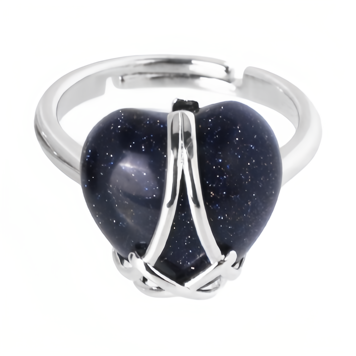 Silver Barbie Castle Heart Stone Rings for Women Men Adjustable  SR0143S