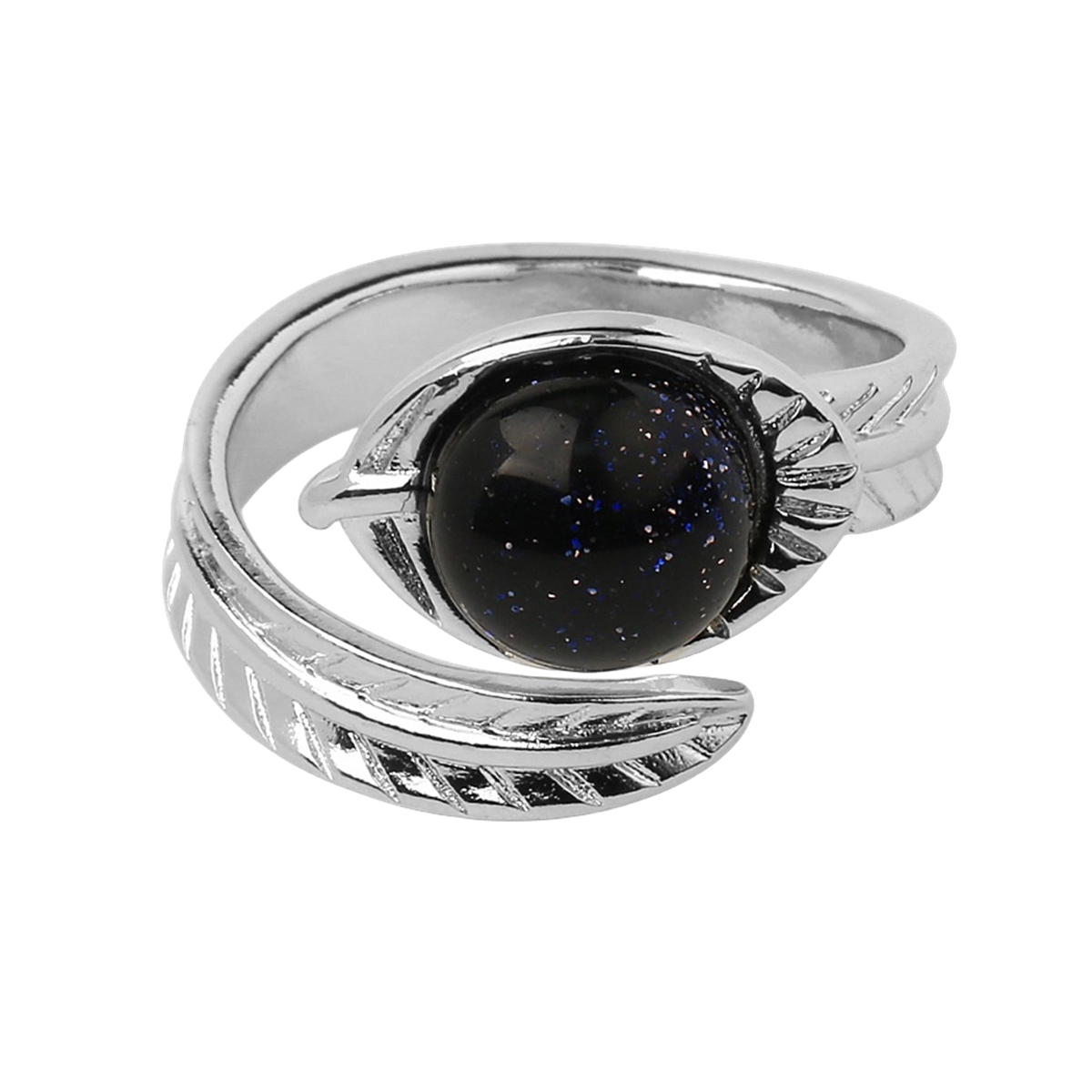 Natural Stone Rings 10MM Round Shaped Gemstone Jewelry For Women Anniversary Birthday Wedding Gift