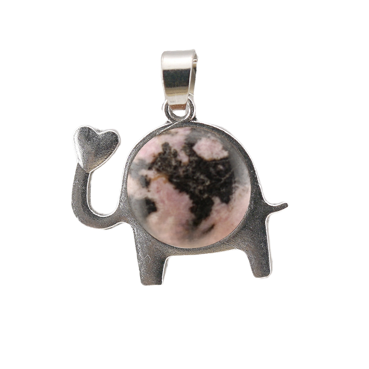 Silver Alloy Elephant Gemstone Pendant for Jewelry Making Necklace Earrings Love Heart 