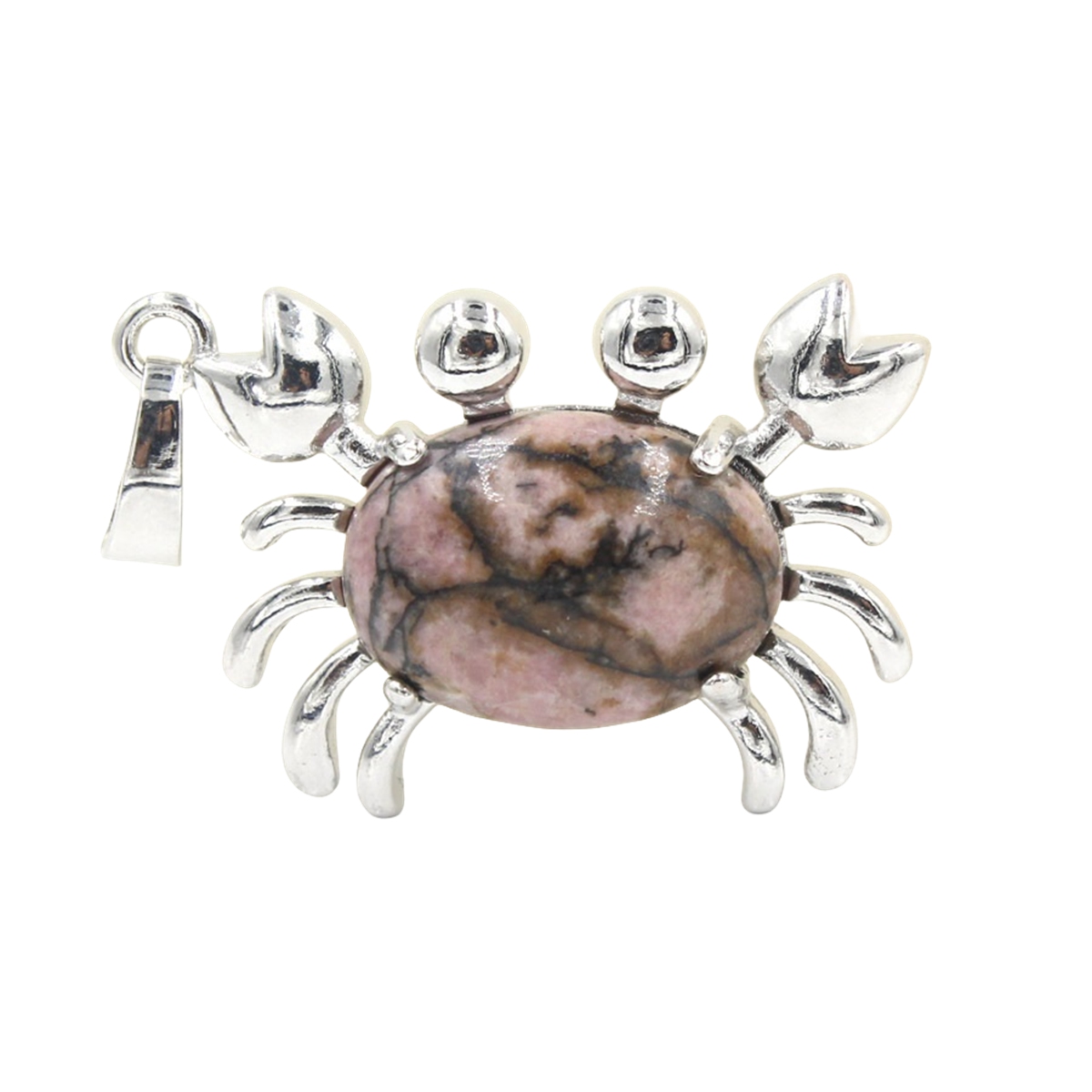 Natural Gemstone Crab Pendant Necklace for Women SN1552S Healing Crystal Protection Animal Jewelry Anniversary Birthday Valentine's Day Gift for Girlfriend Wife Mother