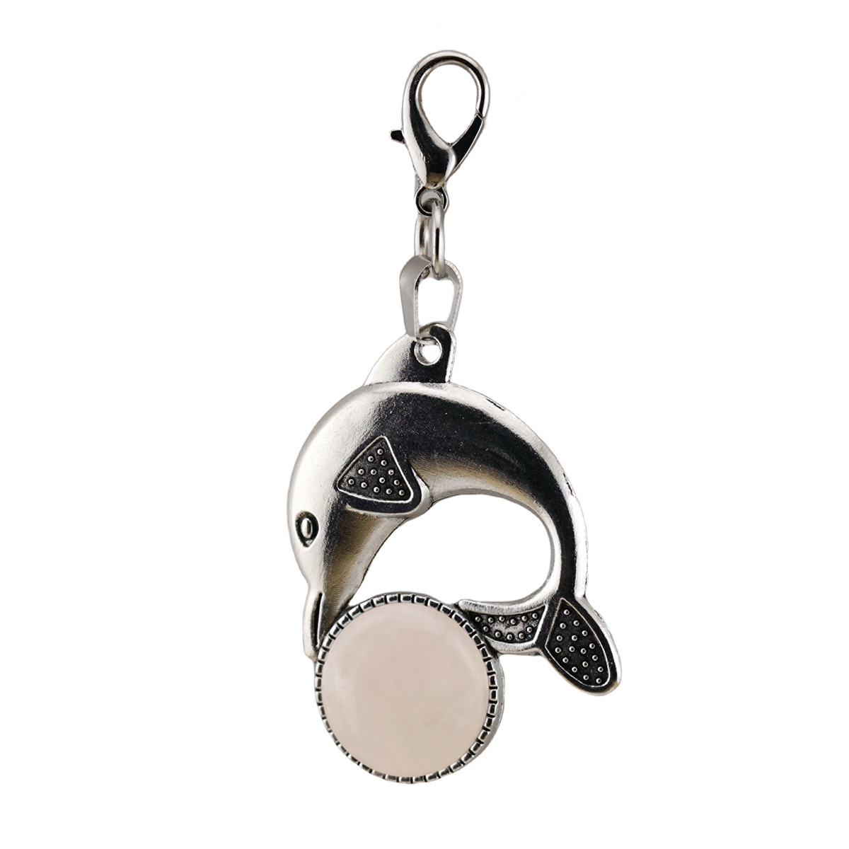 Natural Stone Dolphin Charm Pendant Dangle Charms with Lobster Clasps