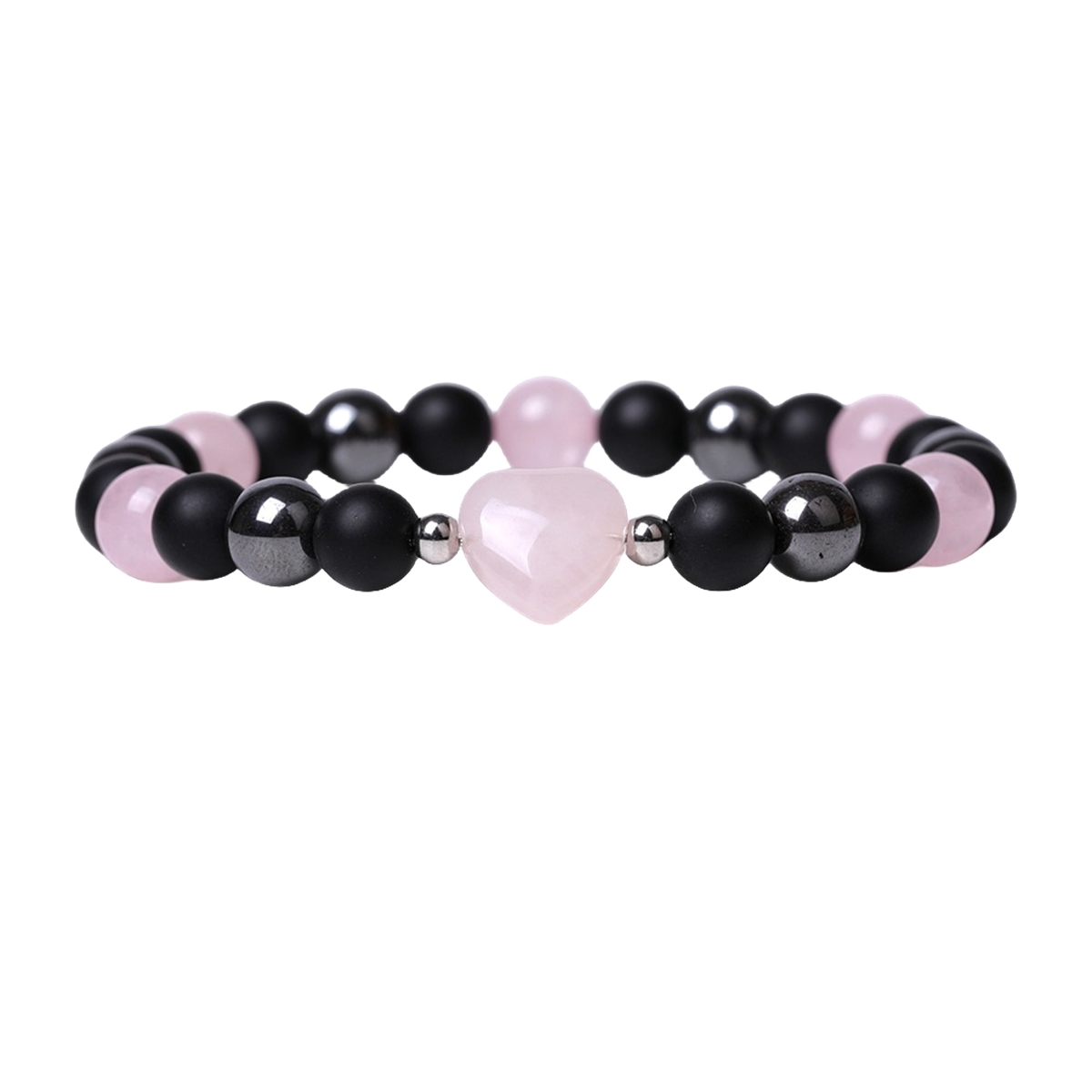 Healing Chakra Heart Stone Bracelet 8mm Beads Stretch Bangle Jewelry for Women