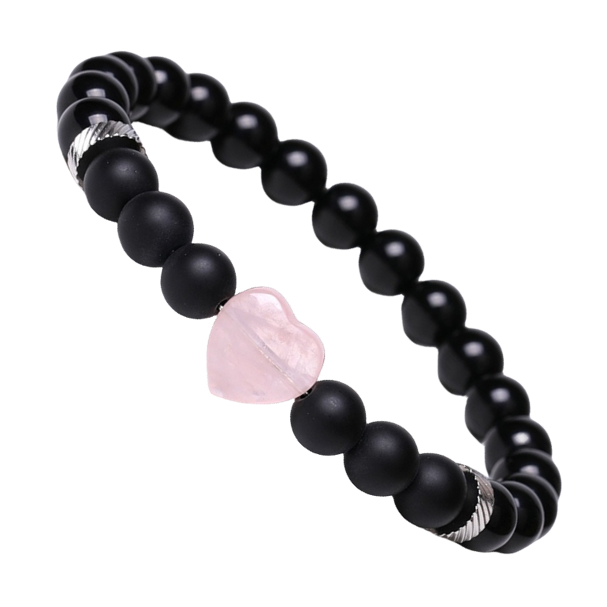 Healing Chakra Heart Stone Bracelet 8mm Beads Stretch Bangle Jewelry for Women