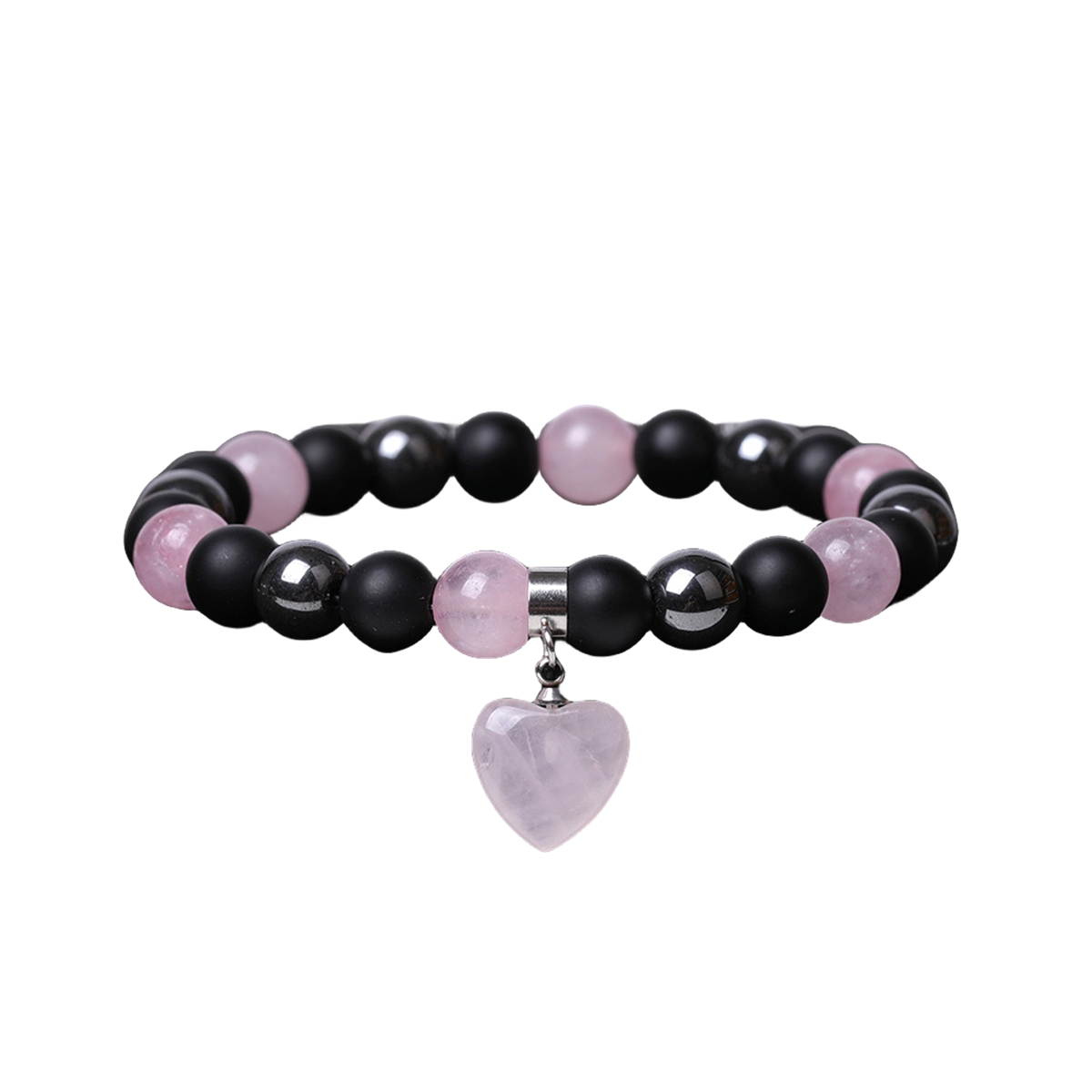Healing Chakra Heart Stone Bracelet 8mm Beads Stretch Bangle Jewelry for Women
