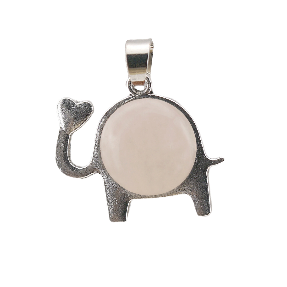 Silver Alloy Elephant Gemstone Pendant for Jewelry Making Necklace Earrings Love Heart 