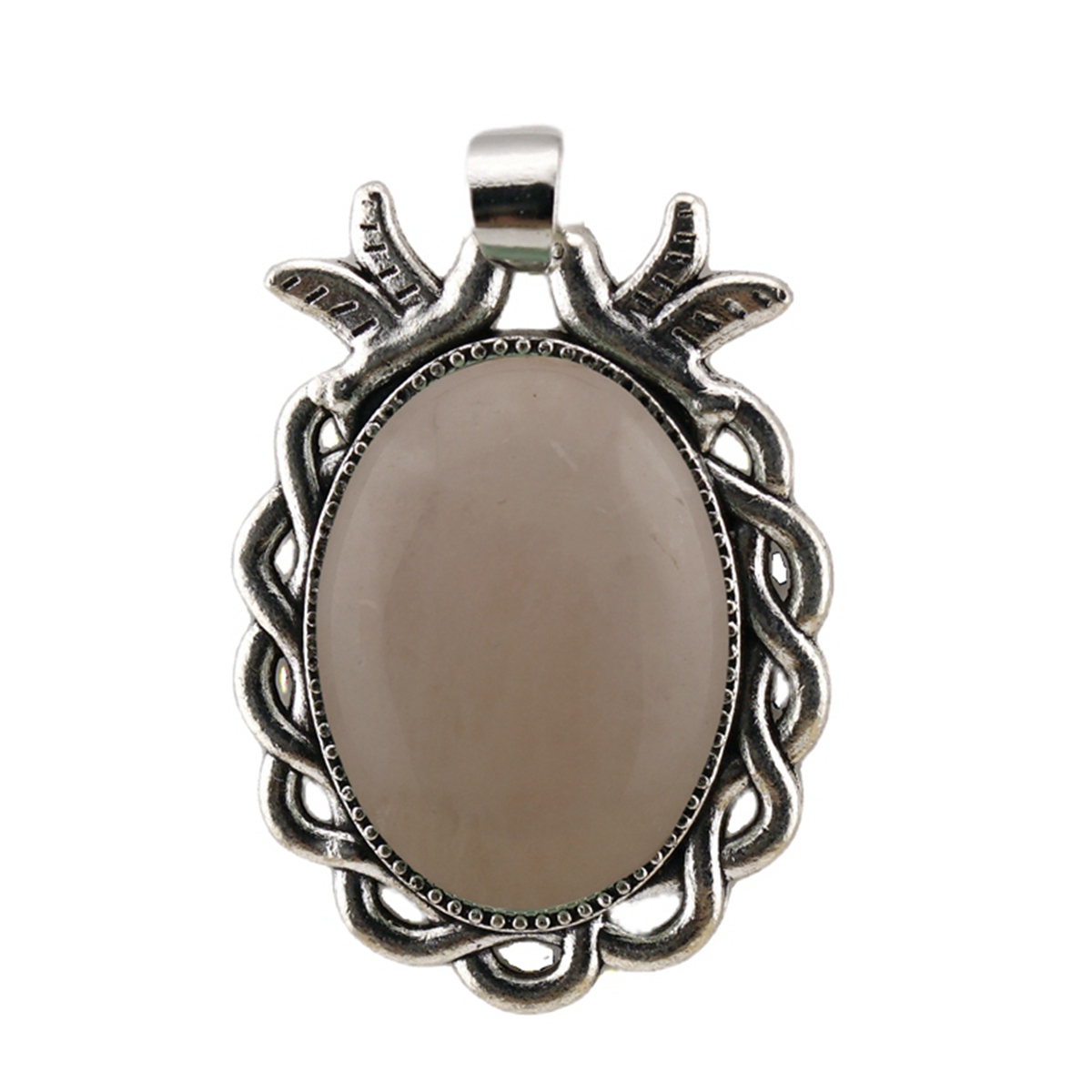 Natural Gemstone Pendant for Making Jewelry with 18x25MM Stone Cabs  Silver Alloy Accessories