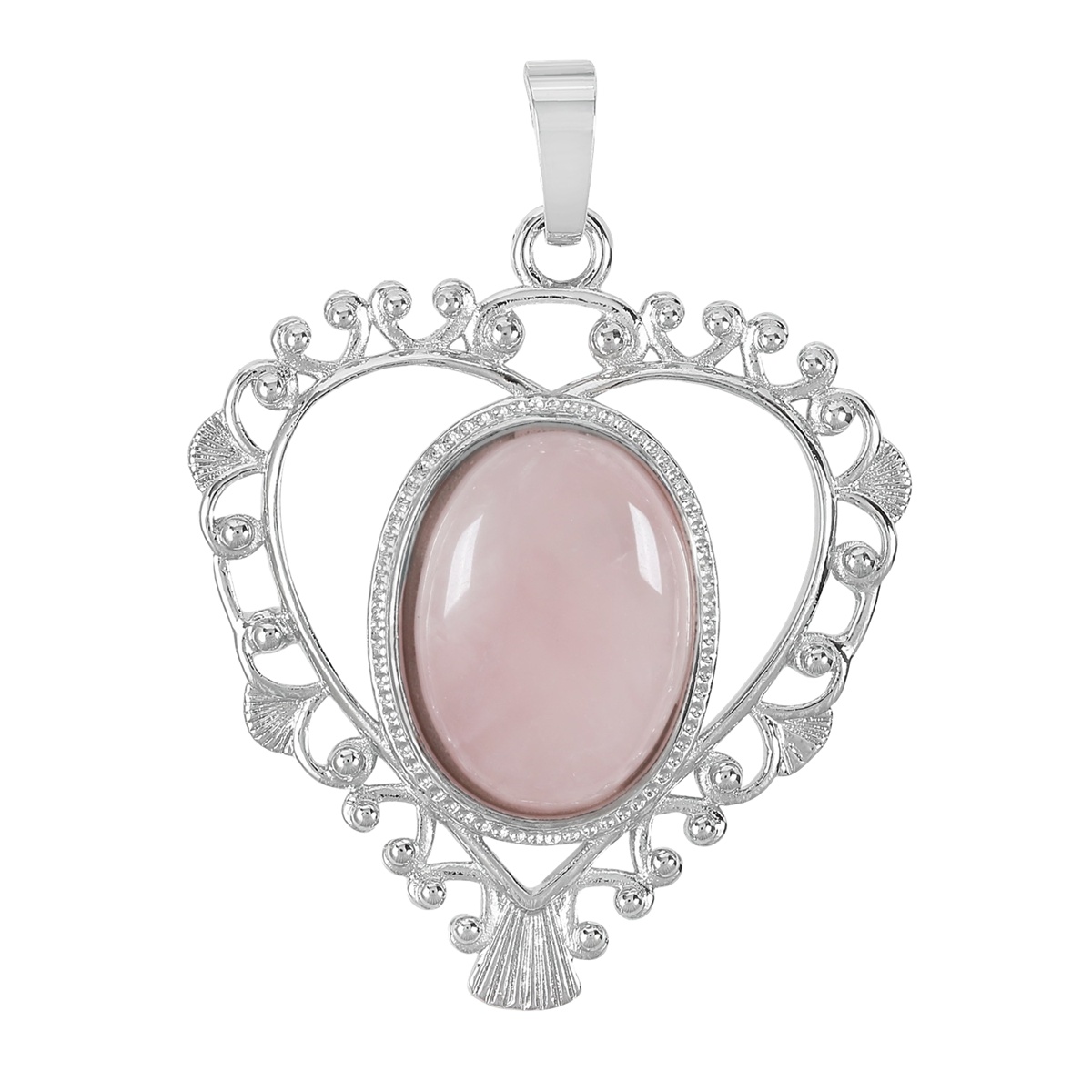 Silver Love Heart Pendant 35x46mm for Making jewelry necklace with 15x18MM natural Gemstone CABs