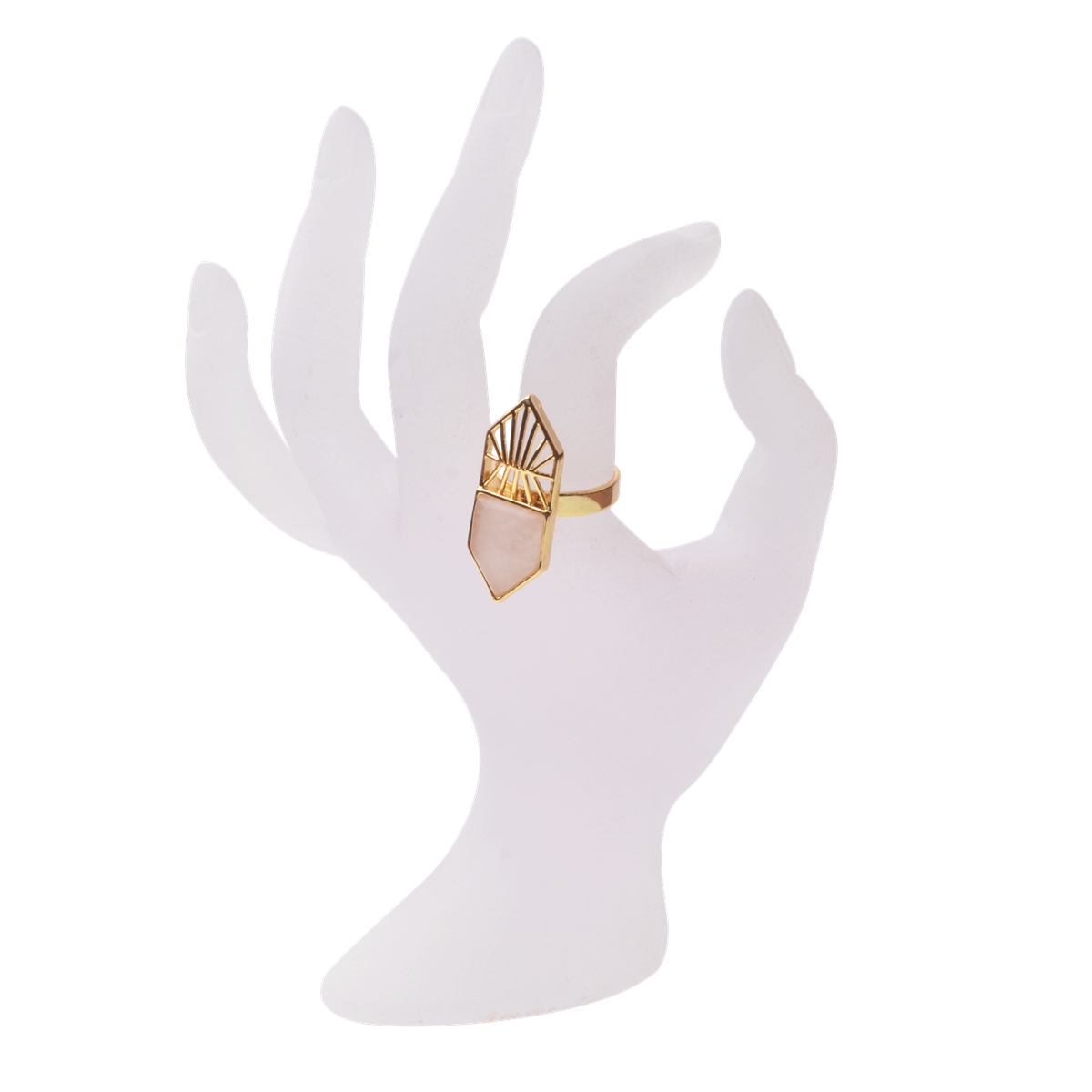 Gold Shield Gemstone Ring for Women Men 