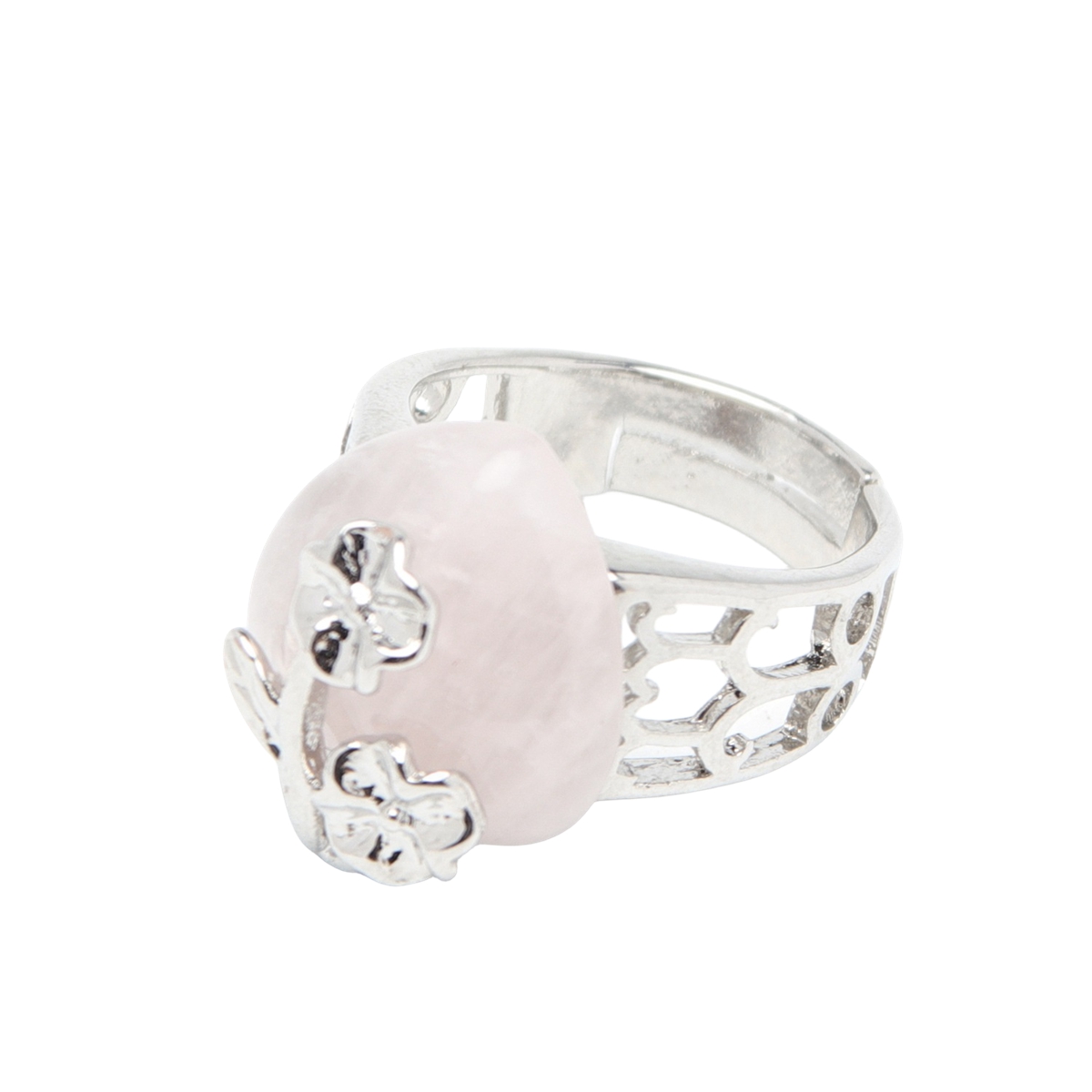 Silver 16MM Heart Stone Rings for Women Men Adjustable  SR0140S