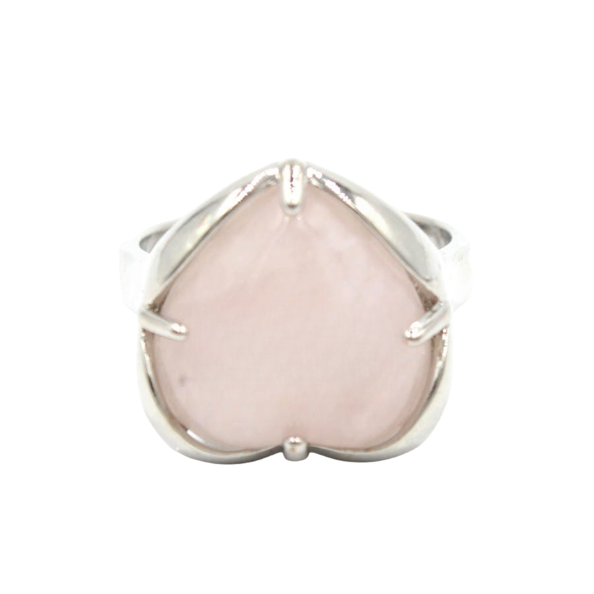 Silver Heart Stone Rings for Women Men Adjustable  SR0141S