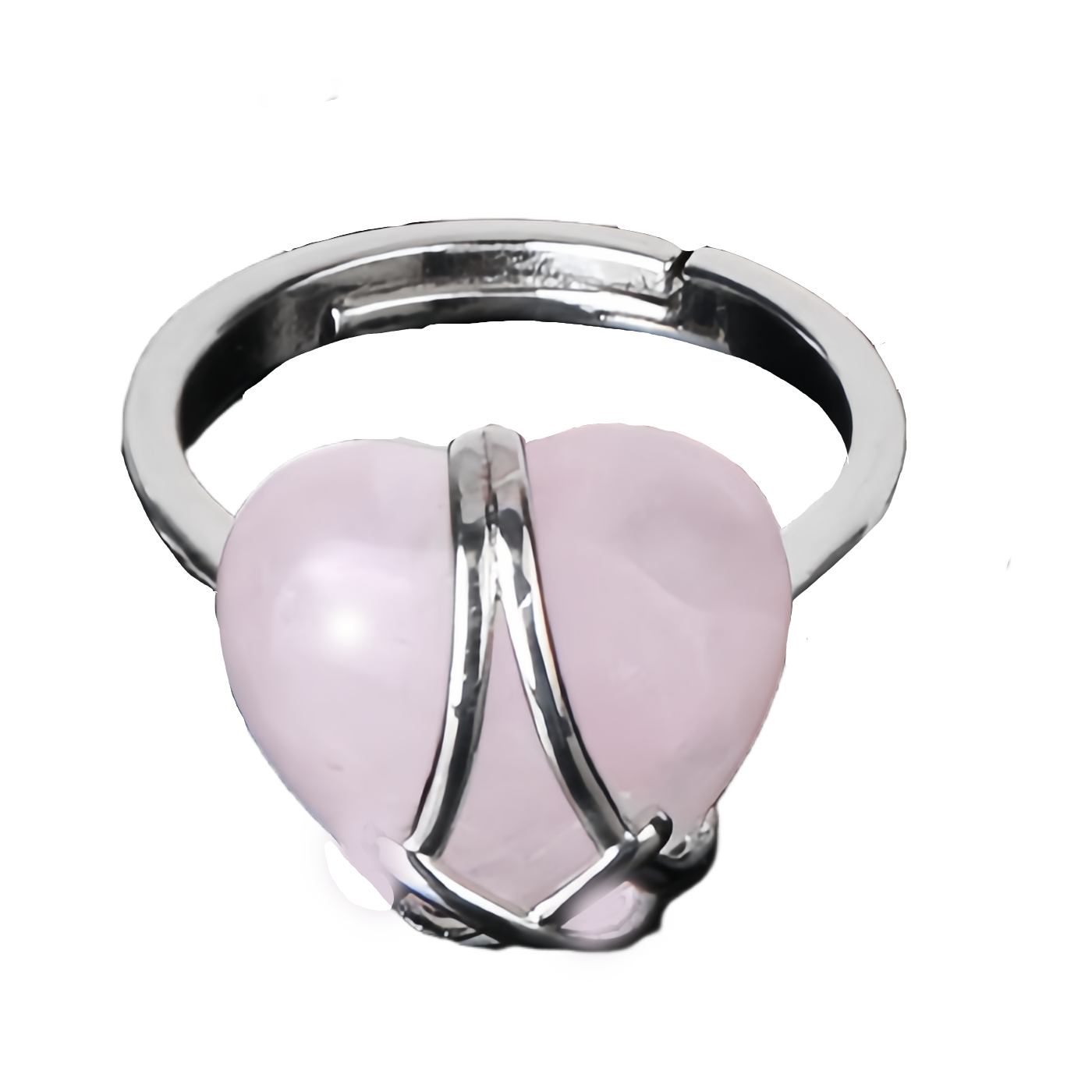Silver Barbie Castle Heart Stone Rings for Women Men Adjustable  SR0143S