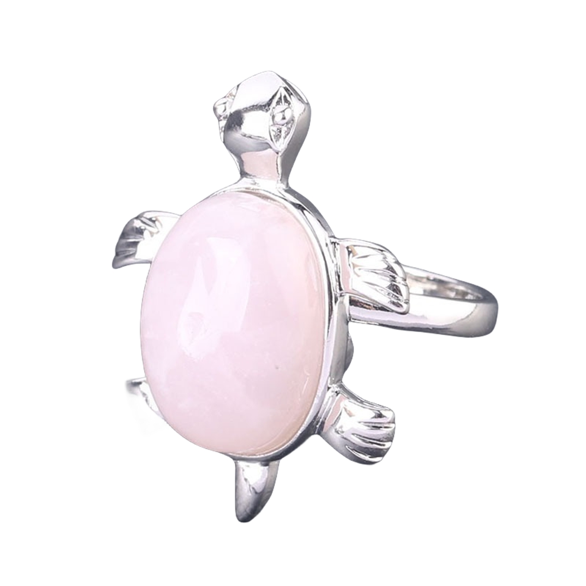 Silver Turtle & Tortoise Stone Rings for Women Men Adjustable  SR0148S