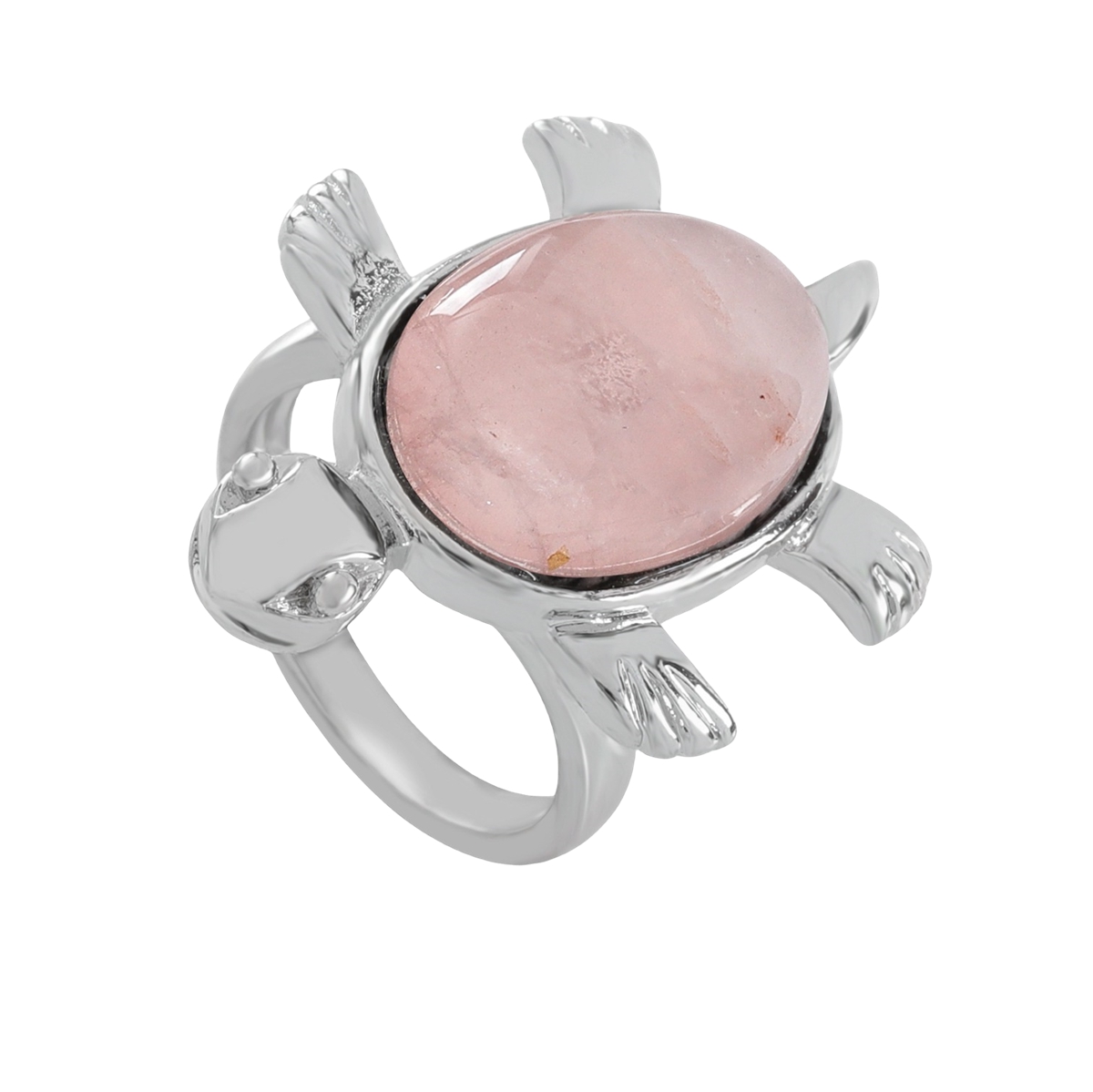 Silver Turtle & Tortoise Stone Rings for Women Men Adjustable  SR0148S