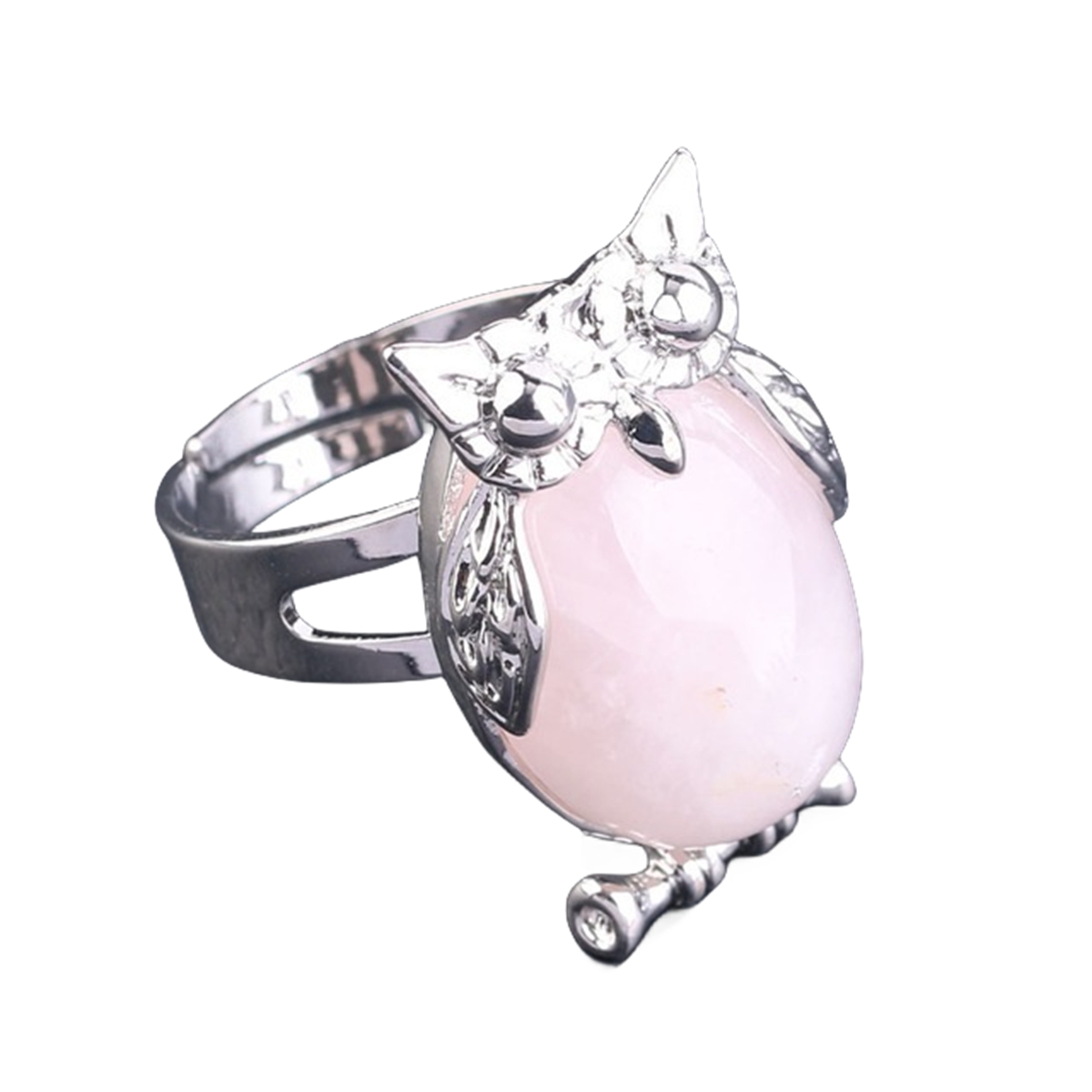 Silver Owl Stone Rings for Women Men Adjustable SR0151S