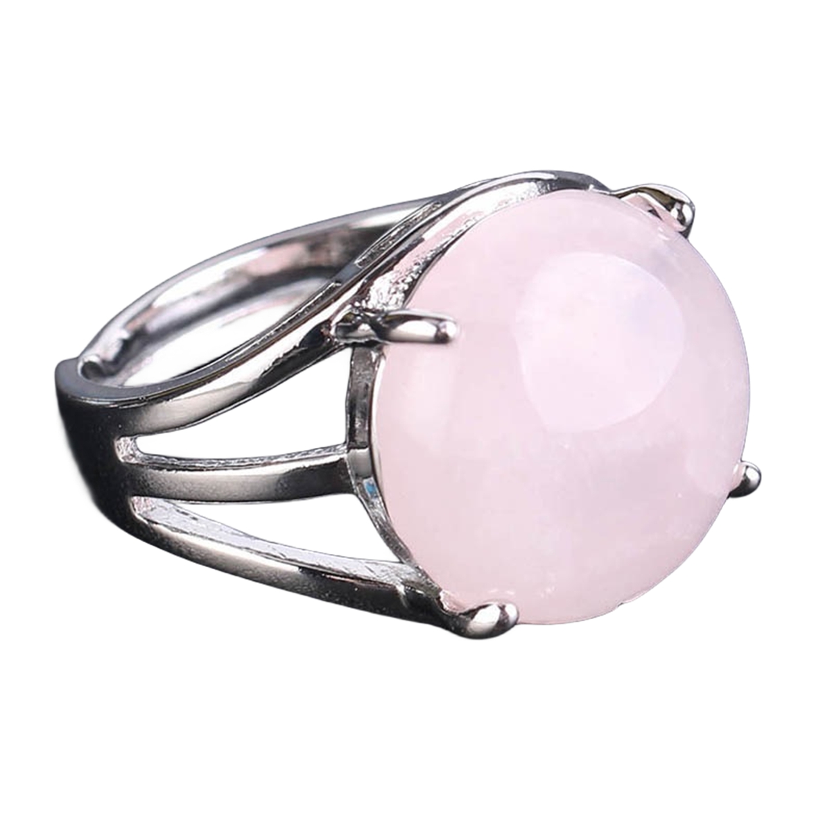 Silver 16MM CAB Stone Rings for Women Men Adjustable SR0152S