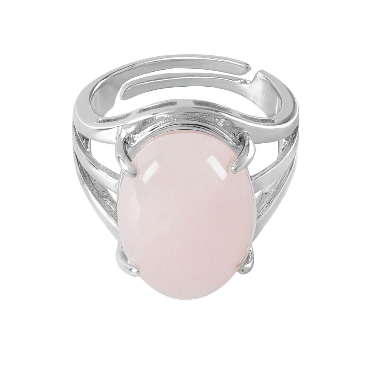 Silver Stone Rings for Women Men Adjustable  SR0154S 13X18MM Gemstone CAB