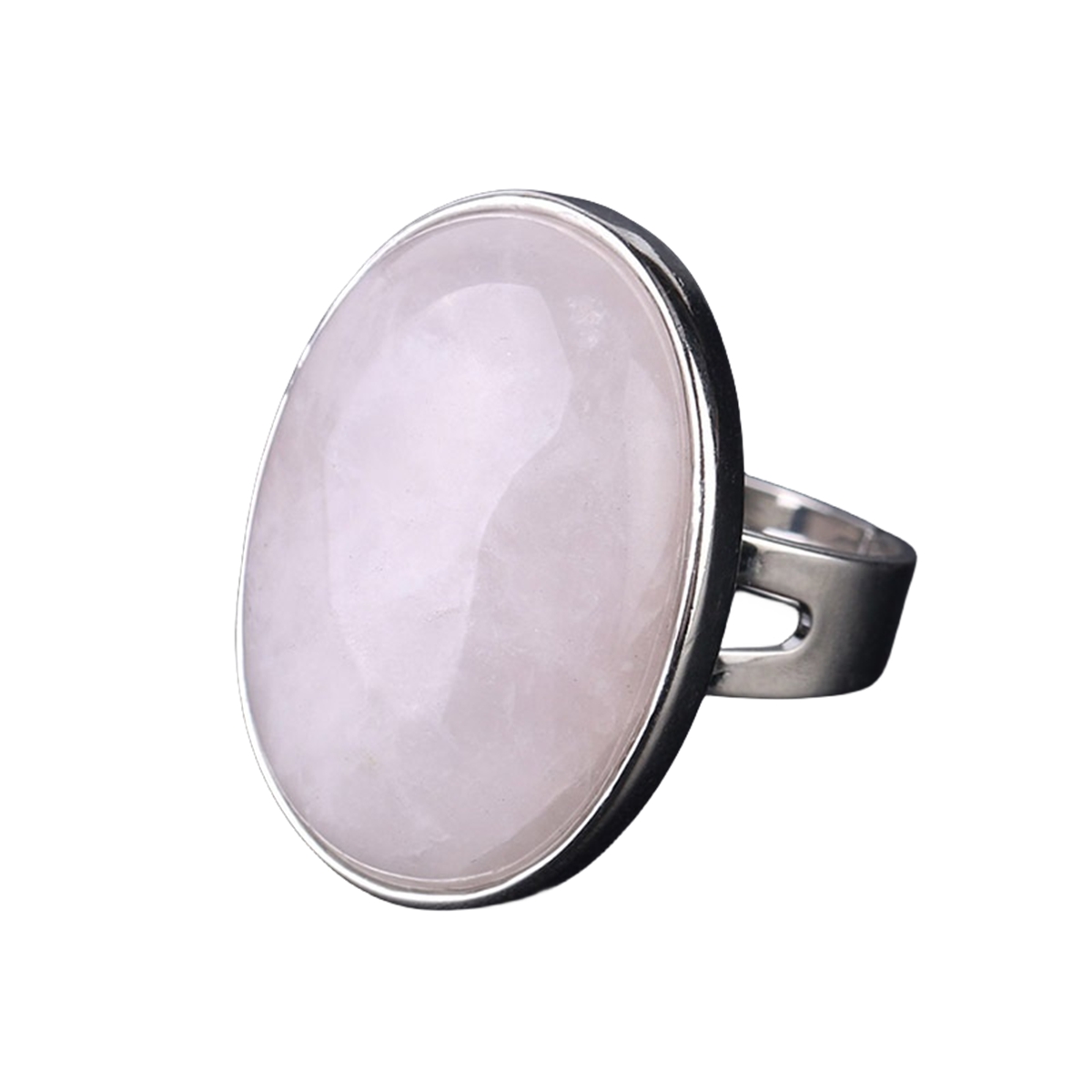 Silver Gemstone Rings for Women Men Adjustable 18x25MM Oval Gemstone CAB SR0157S 