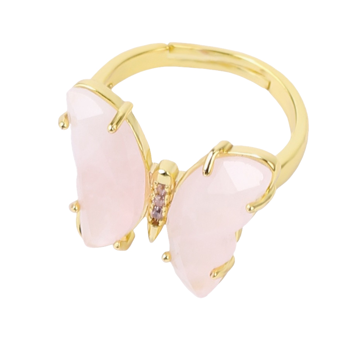 Natural Stone Butterfly Rings Moon Gemstone Jewelry For Women Anniversary Birthday Wedding Gift SR0162S