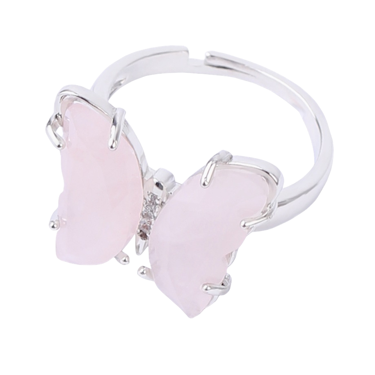 Natural Stone Butterfly Rings Moon Gemstone Jewelry For Women Anniversary Birthday Wedding Gift SR0162S