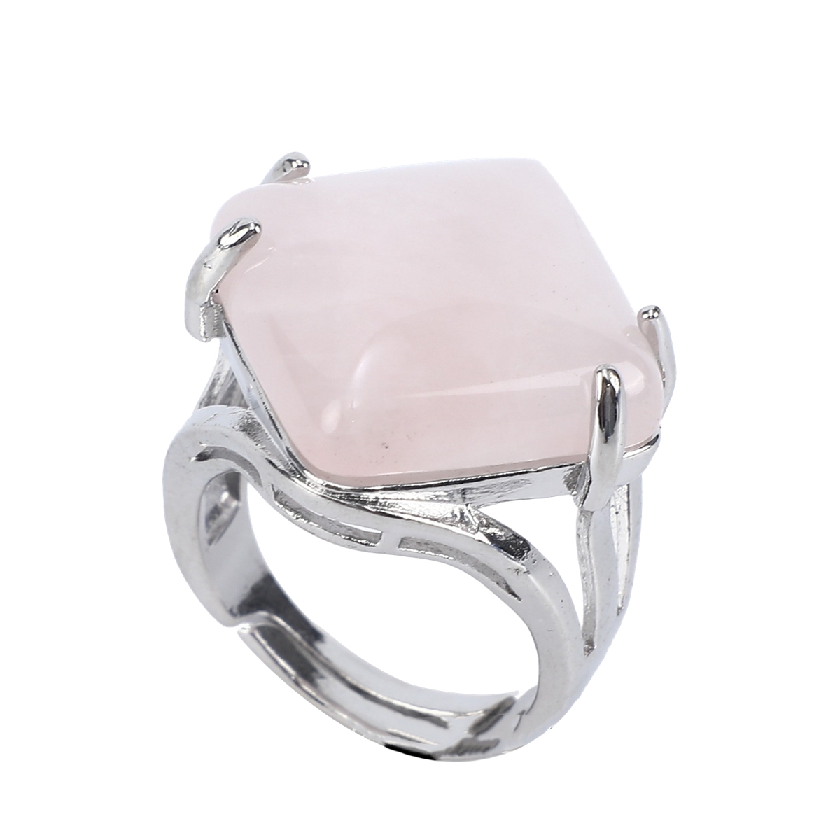 Square Gemstone Ring for Women Girls Natural 16MM Cube Crystal Handmade Womens Statement Ring SR0164S