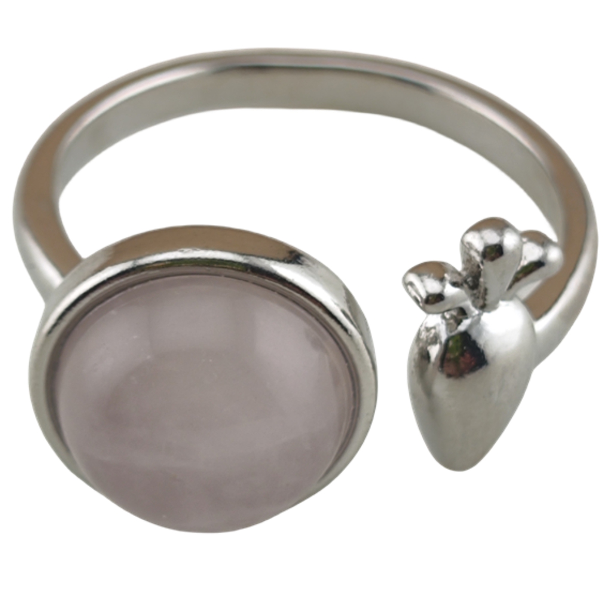 Silver Carrot Stone Rings for Women Men Adjustable 10MM Round Gemstone CAB SR0173S