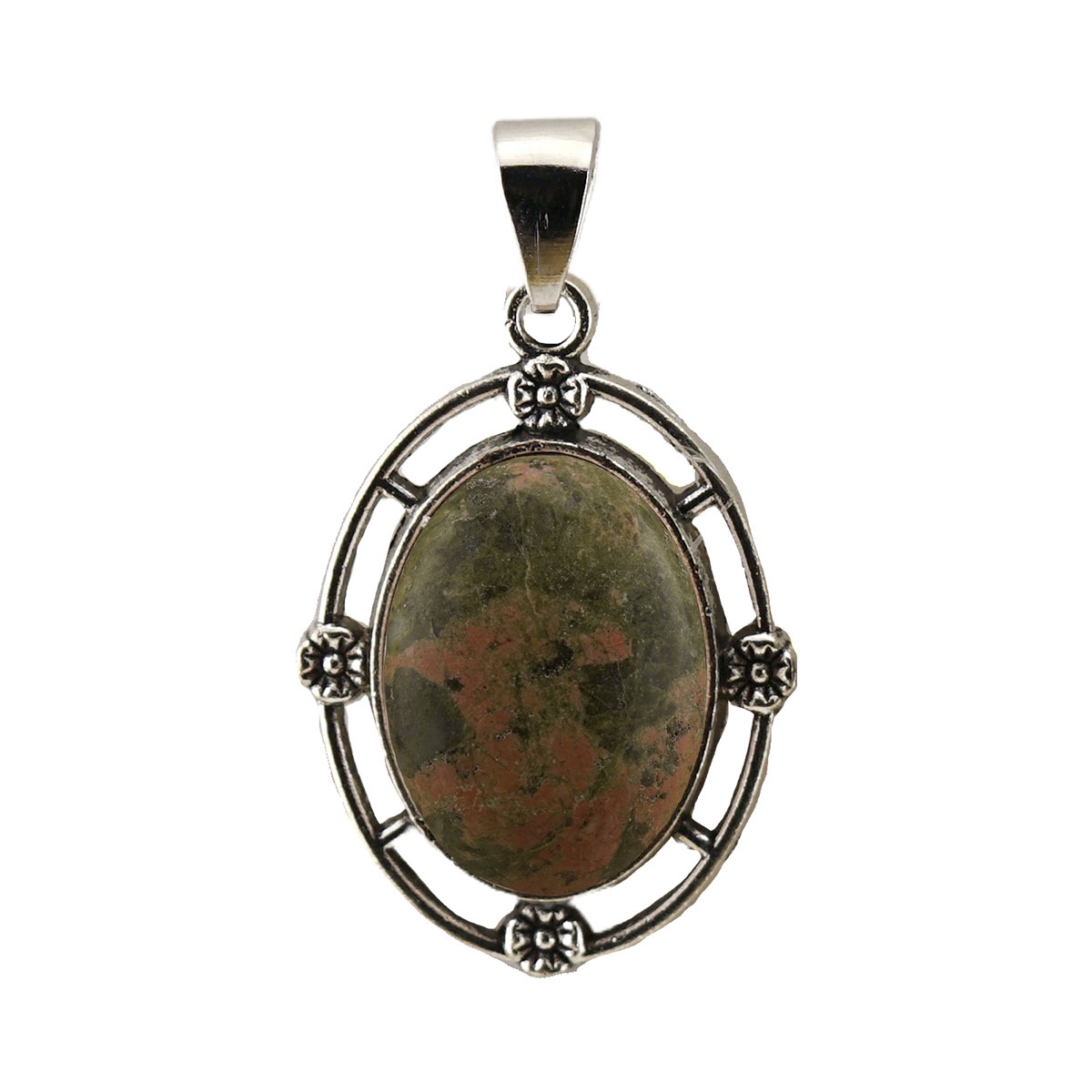 Natural Gemstone Pendant for Making Jewelry with 13x18MM Stone Cabs  Silver Alloy Accessories
