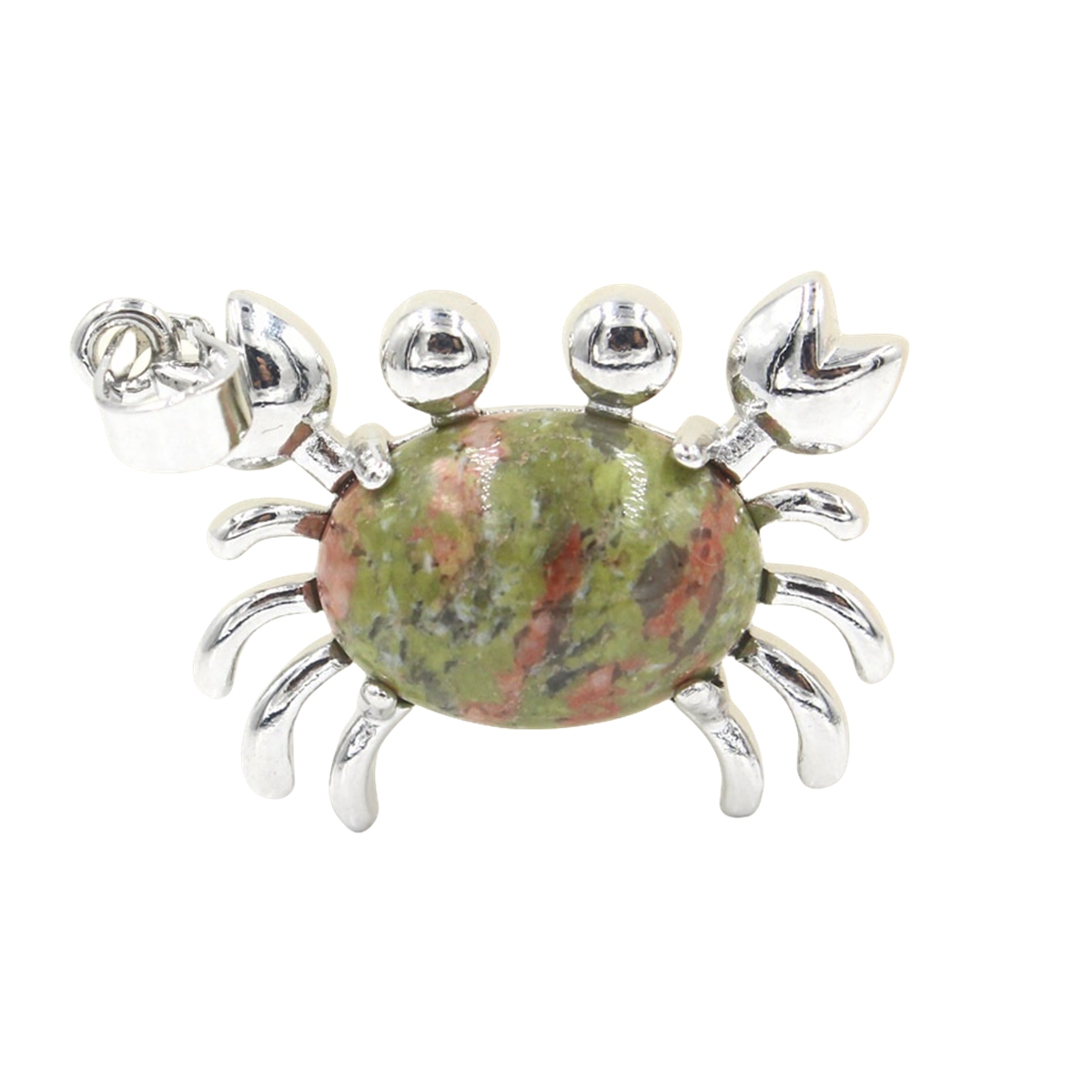 Natural Gemstone Crab Pendant Necklace for Women SN1552S Healing Crystal Protection Animal Jewelry Anniversary Birthday Valentine's Day Gift for Girlfriend Wife Mother
