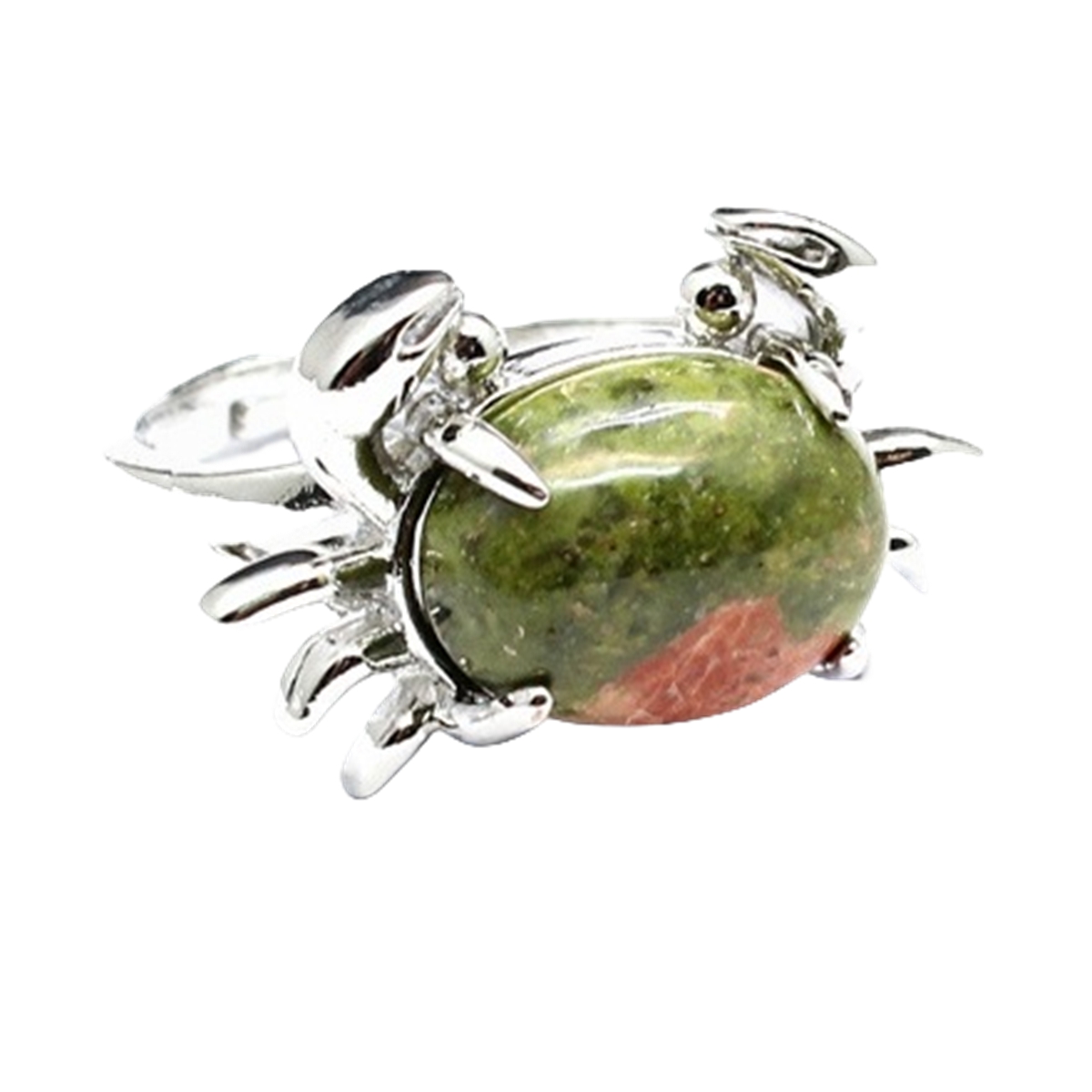 Silver Crab Stone Rings for Women Men Adjustable SR0146S