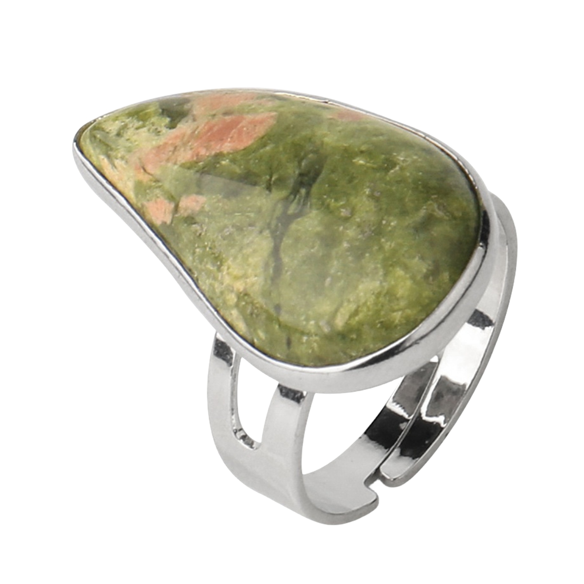 Natural Stone Rings Teardrop Gemstone Jewelry For Women Anniversary Birthday Wedding Gift